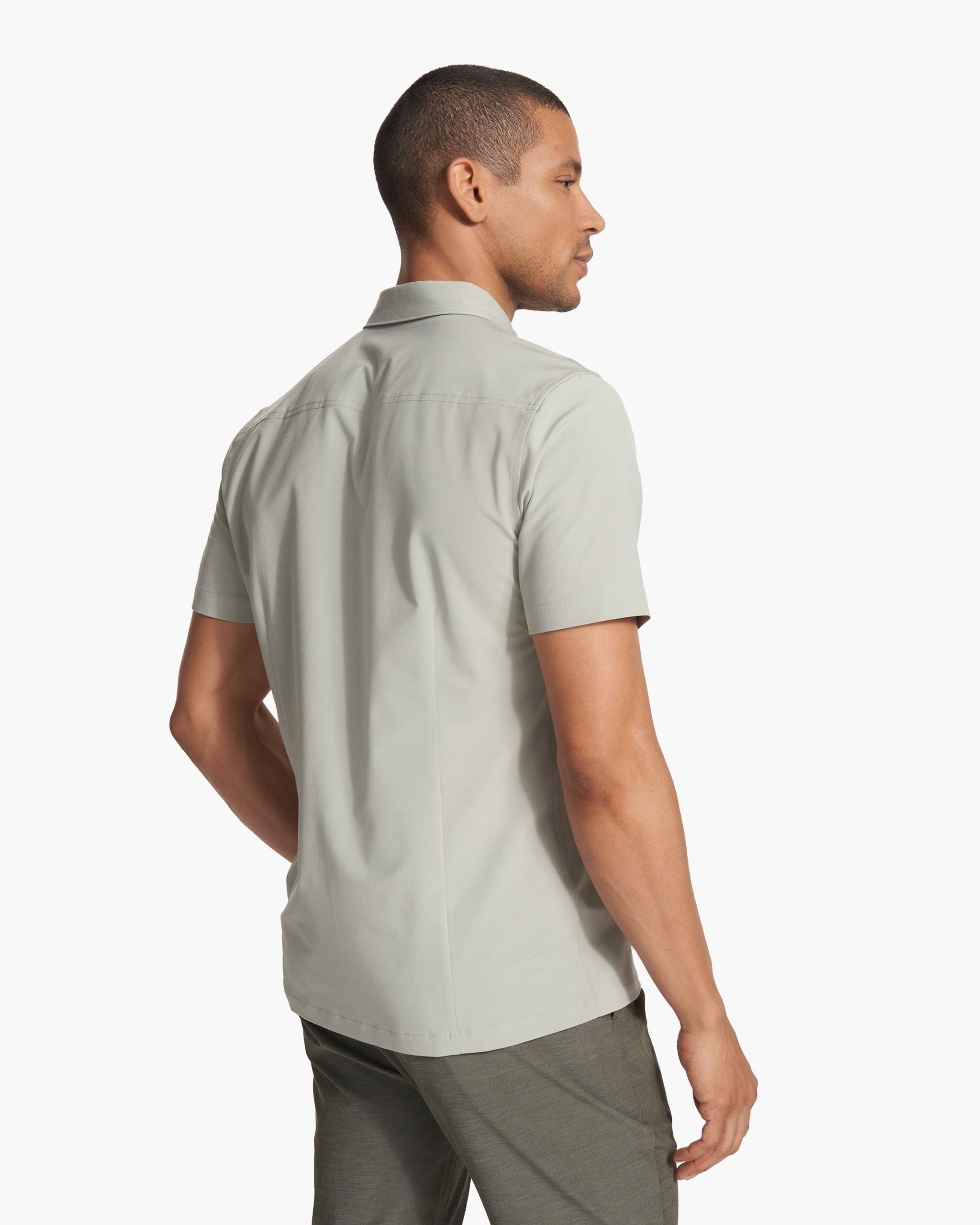 Short Sleeve Bridge Button Down | White Sage - Image 4