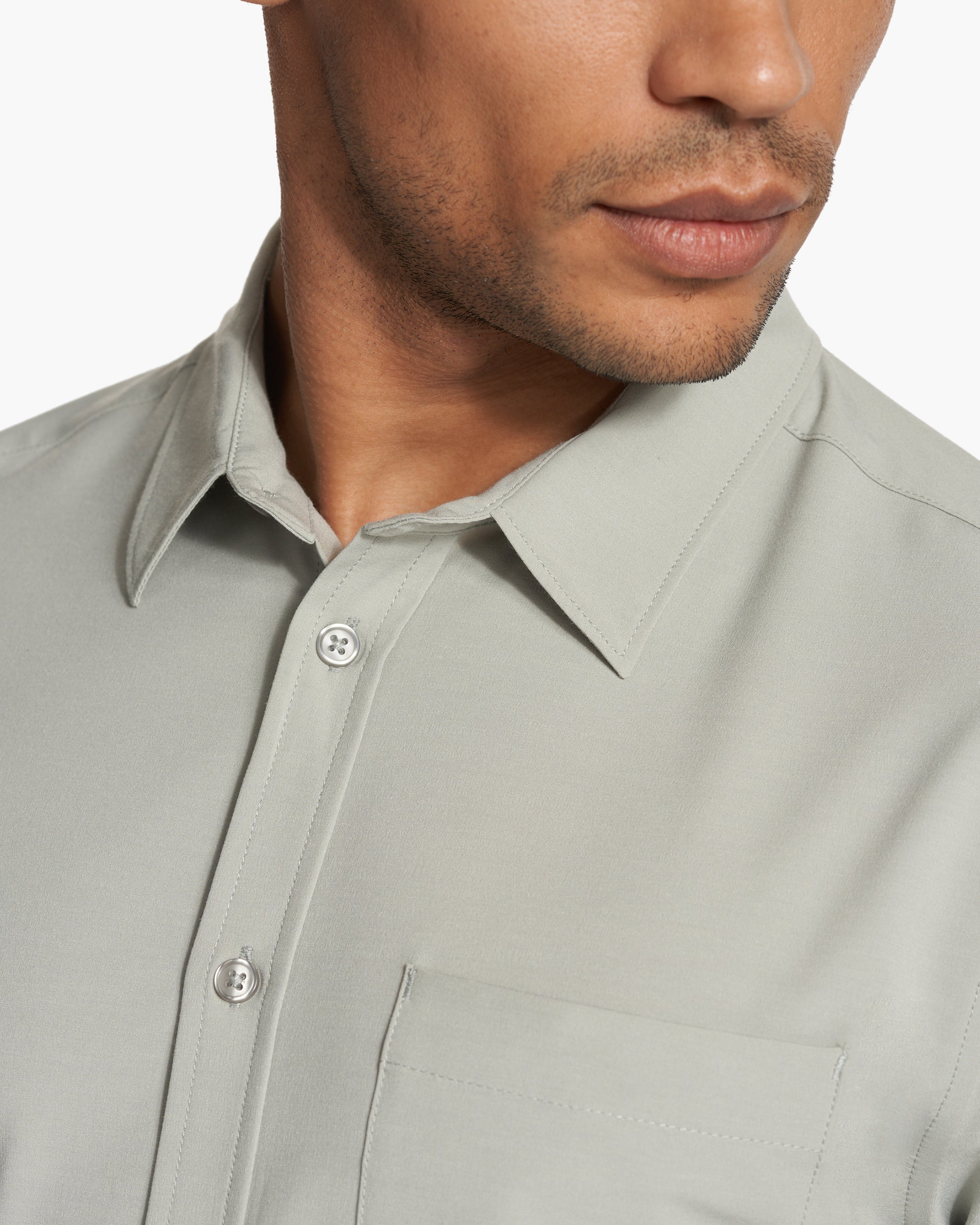 Short Sleeve Bridge Button Down | White Sage - Image 3