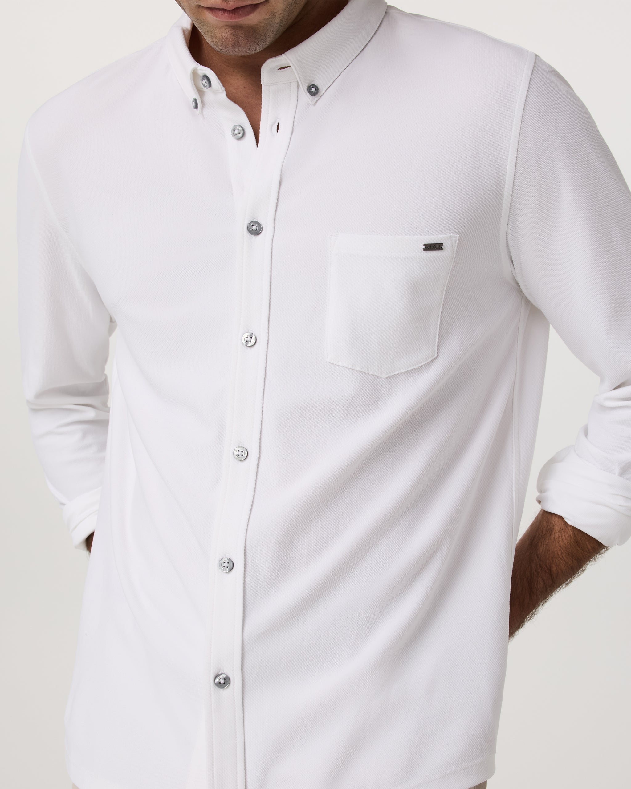Long Sleeve Ace Button-Down | White - Image 3