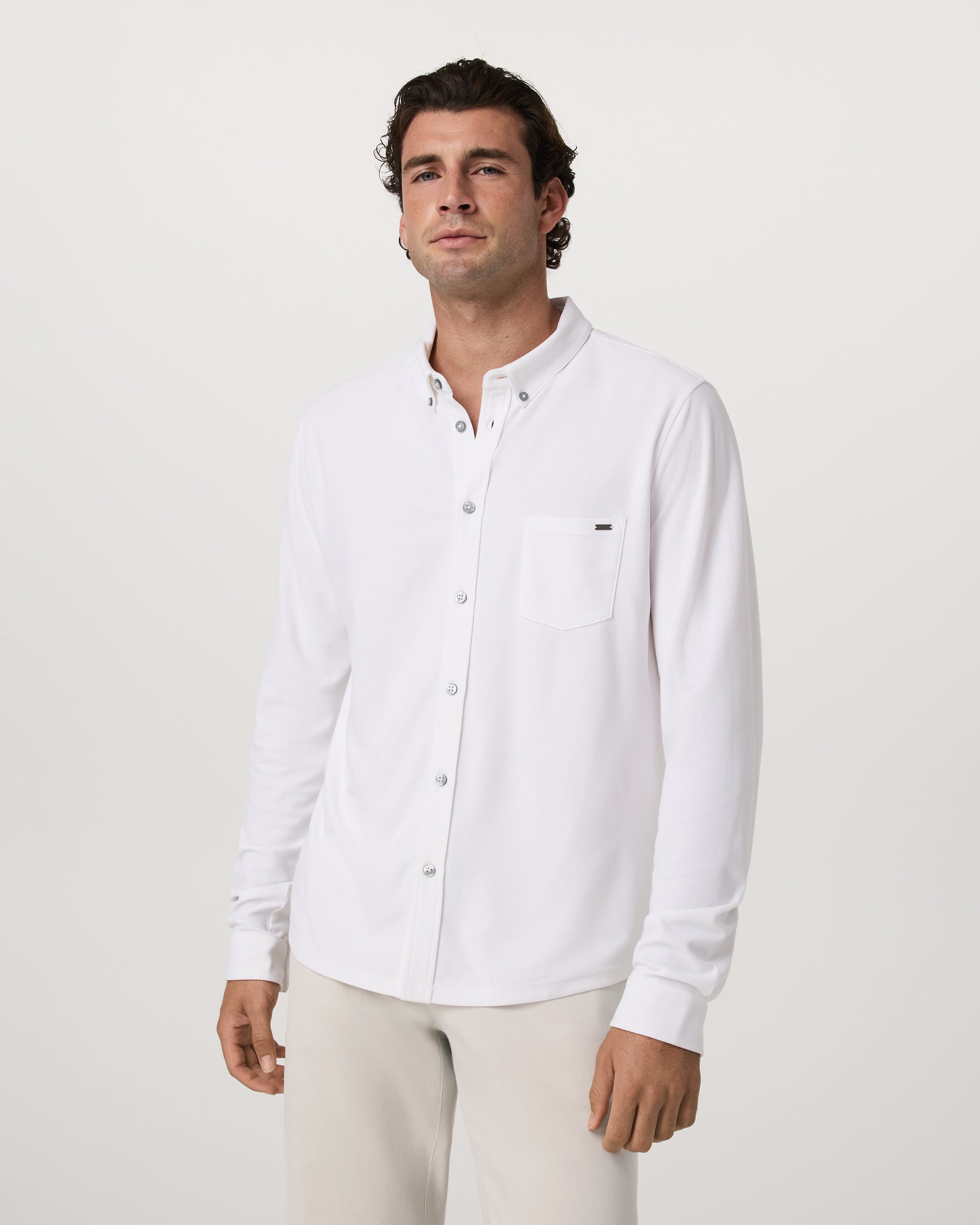 Long Sleeve Ace Button-Down | White - Image 6