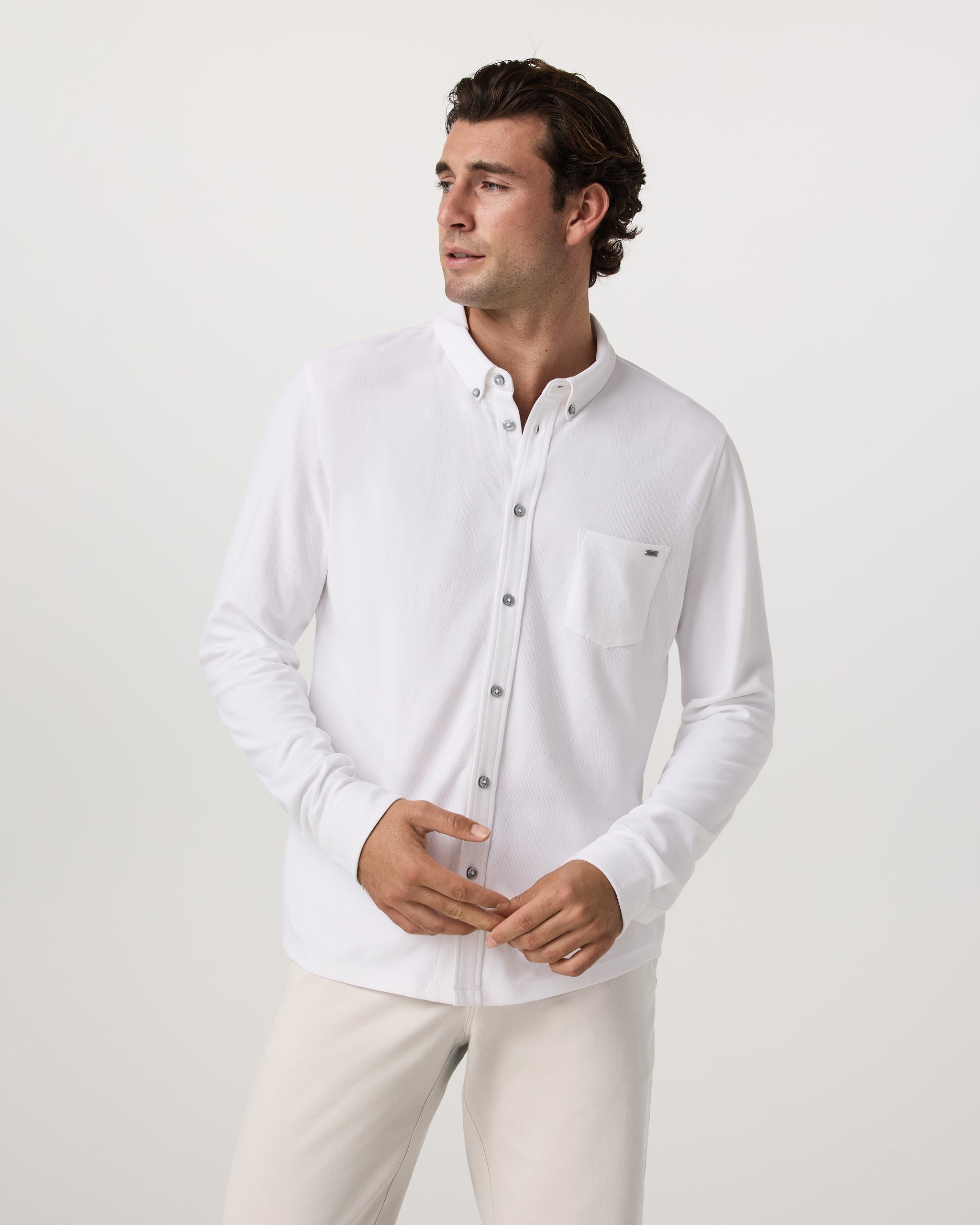 Long Sleeve Ace Button-Down | White - Image 2