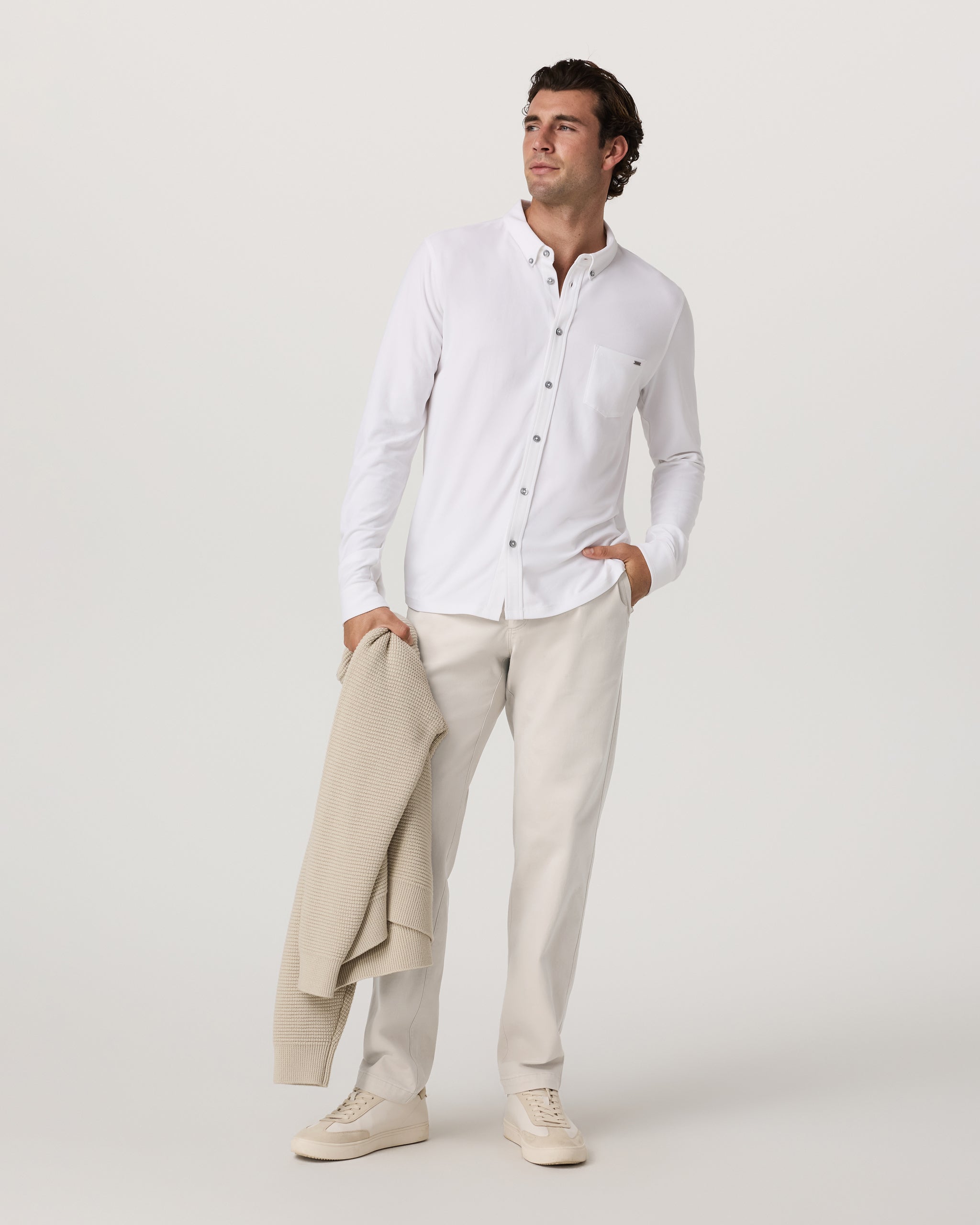 Long Sleeve Ace Button-Down | White - Image 5