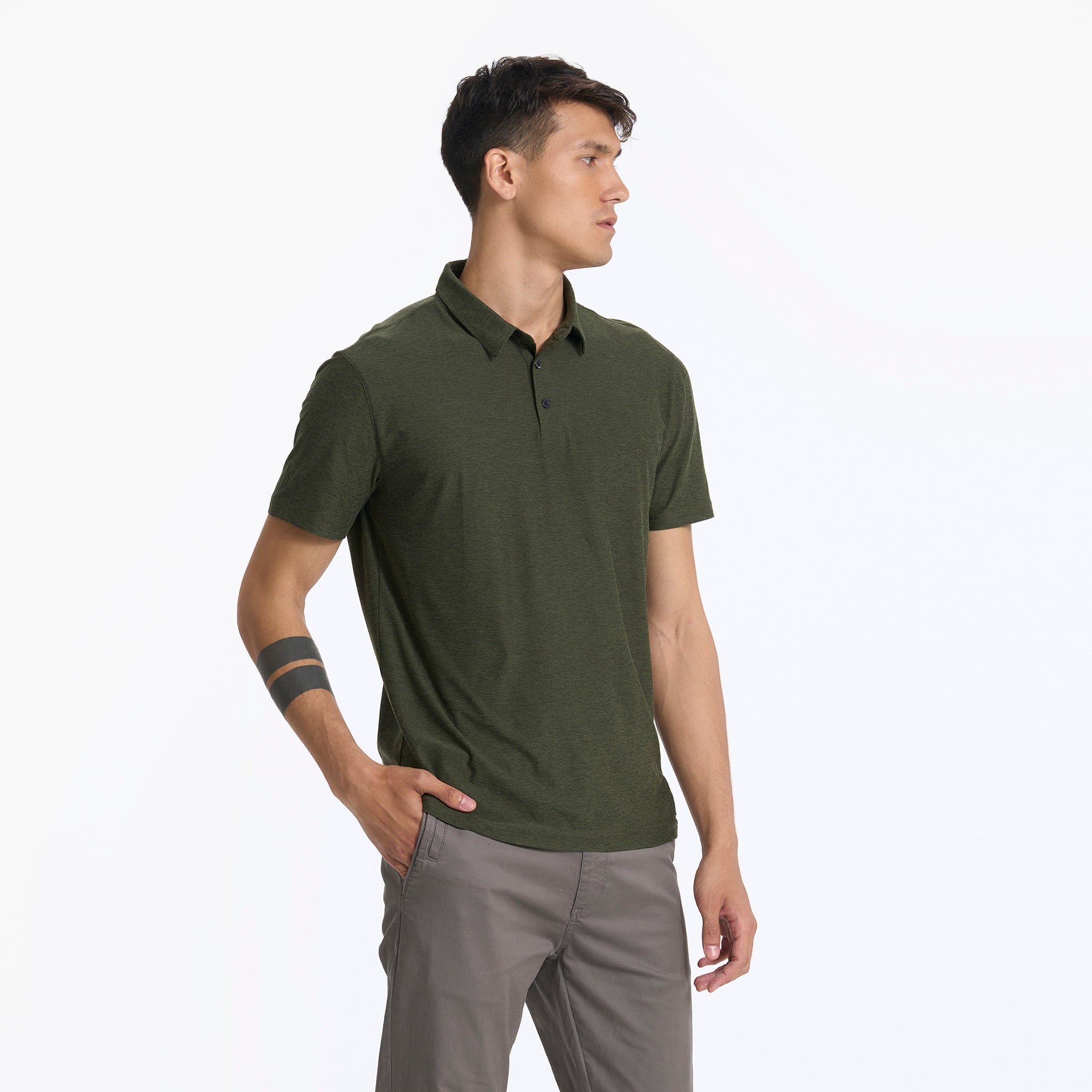 Strato Tech Polo | Forest Heather - Image 2