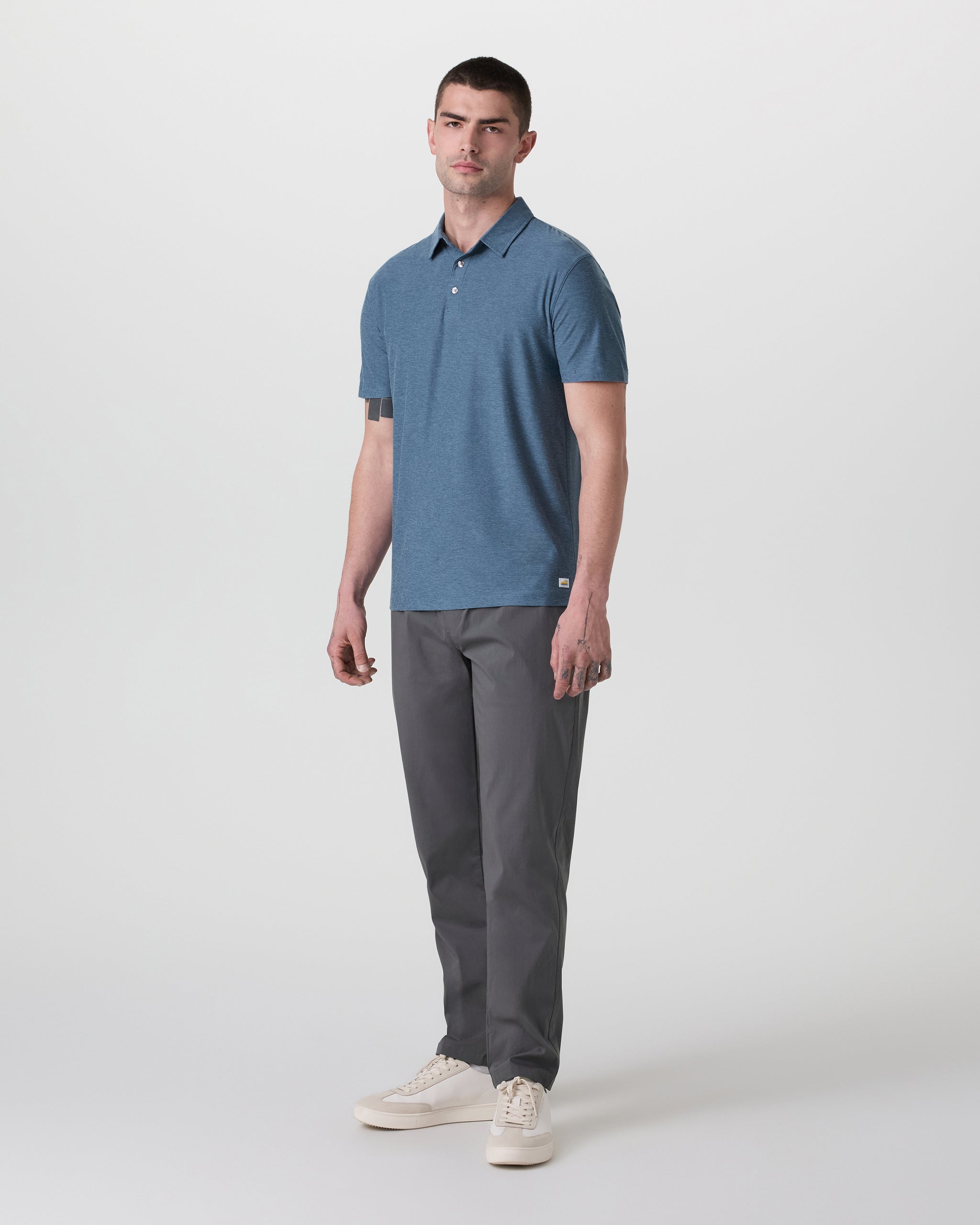 Strato Tech Polo | Pool Blue Heather - Image 4