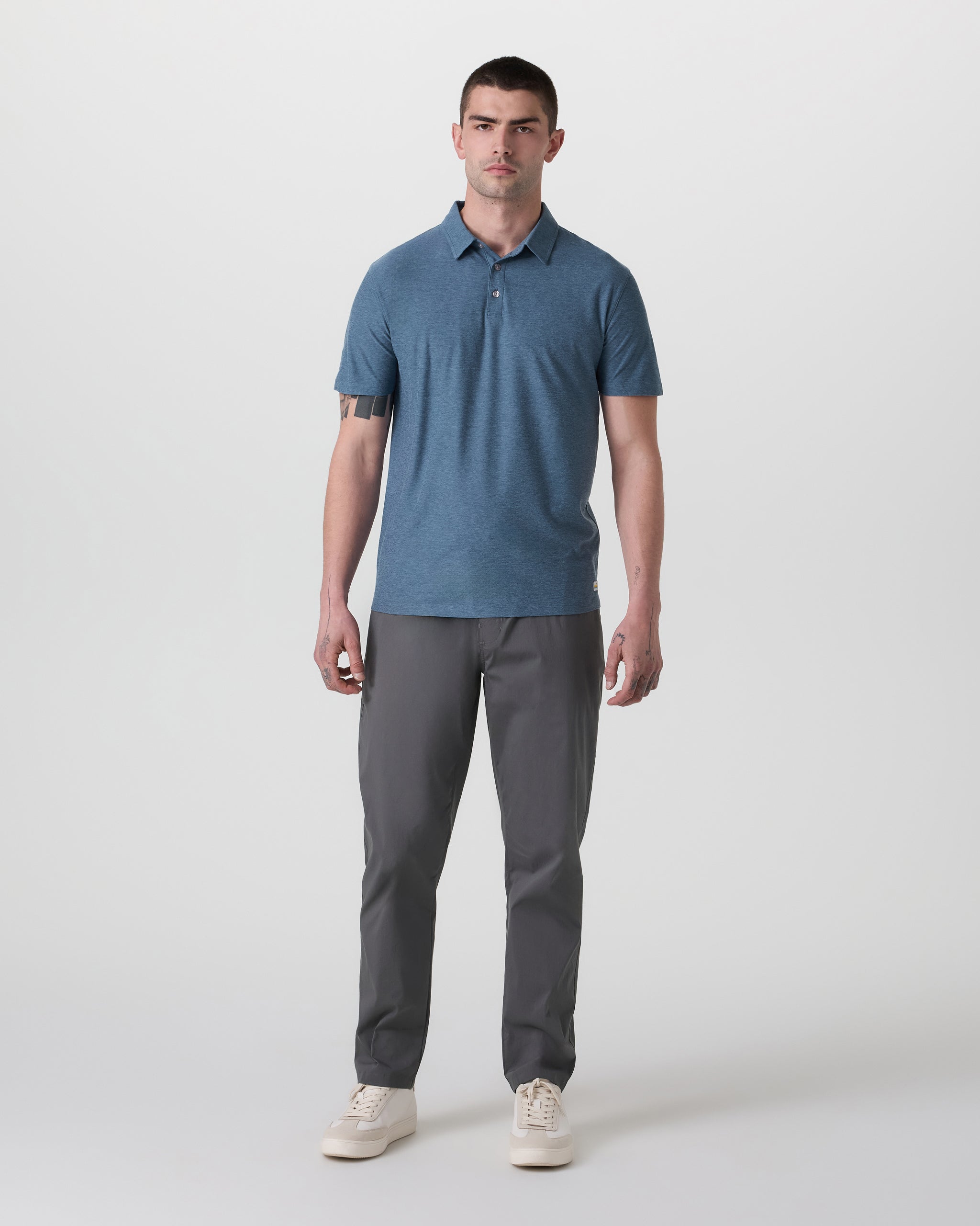 Strato Tech Polo | Pool Blue Heather - Image 5