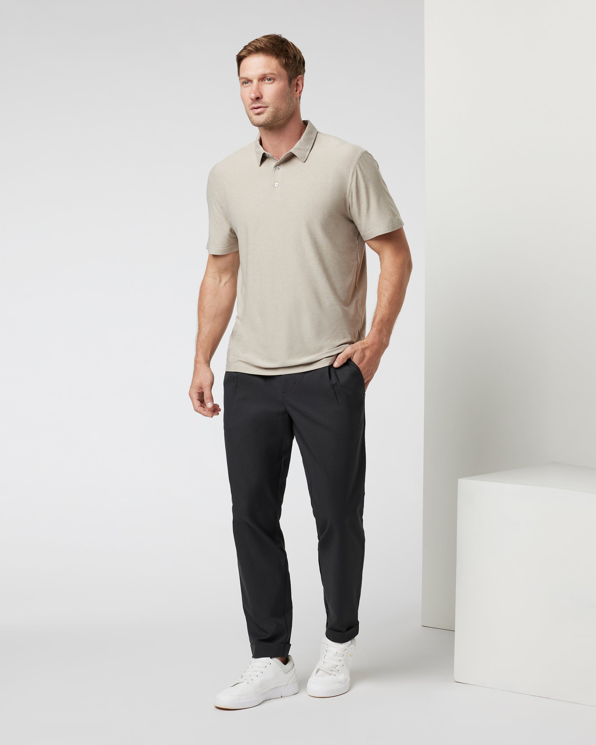 Strato Tech Polo | Toast Heather - Image 3