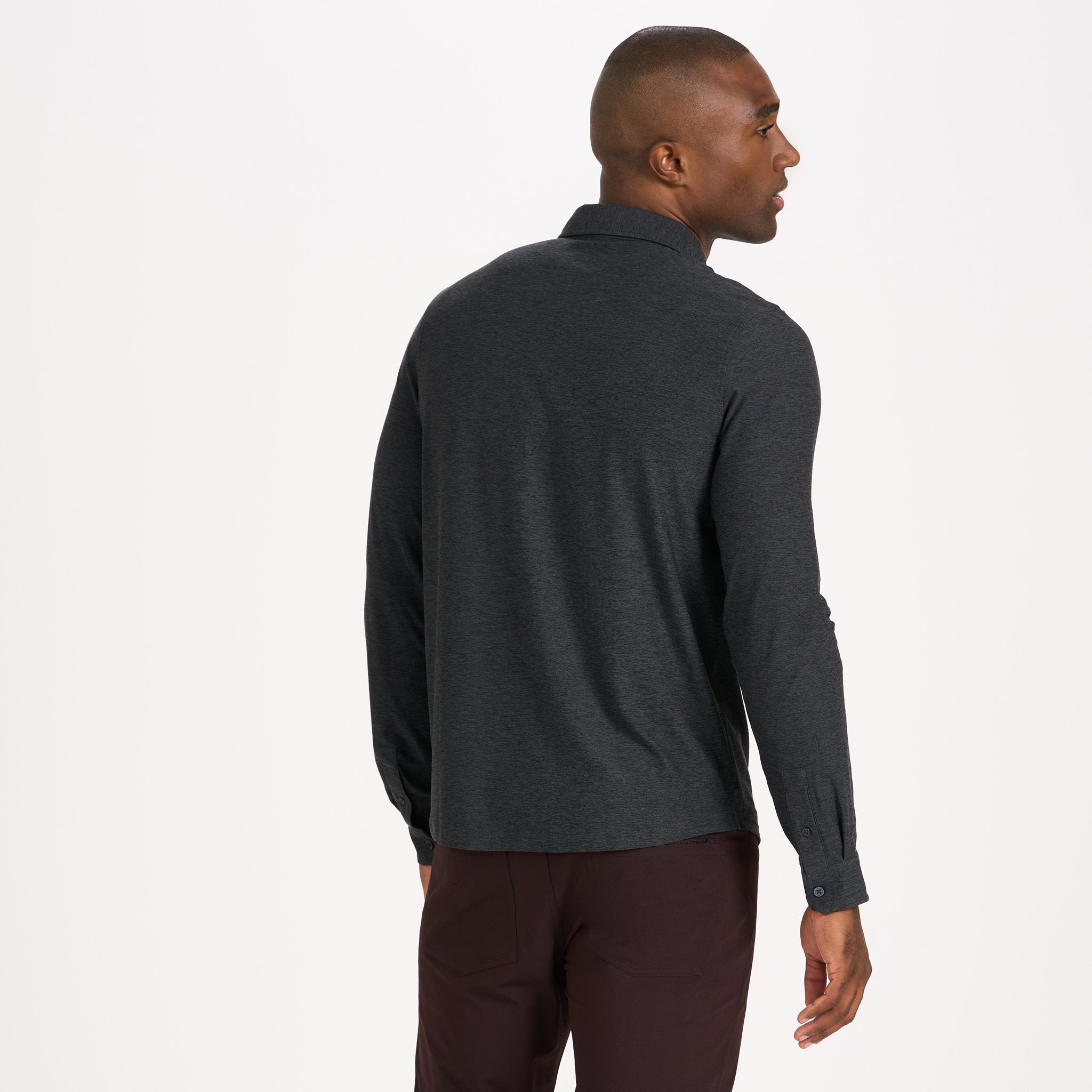 Long Sleeve Strato Button-Down | Charcoal Heather - Image 2