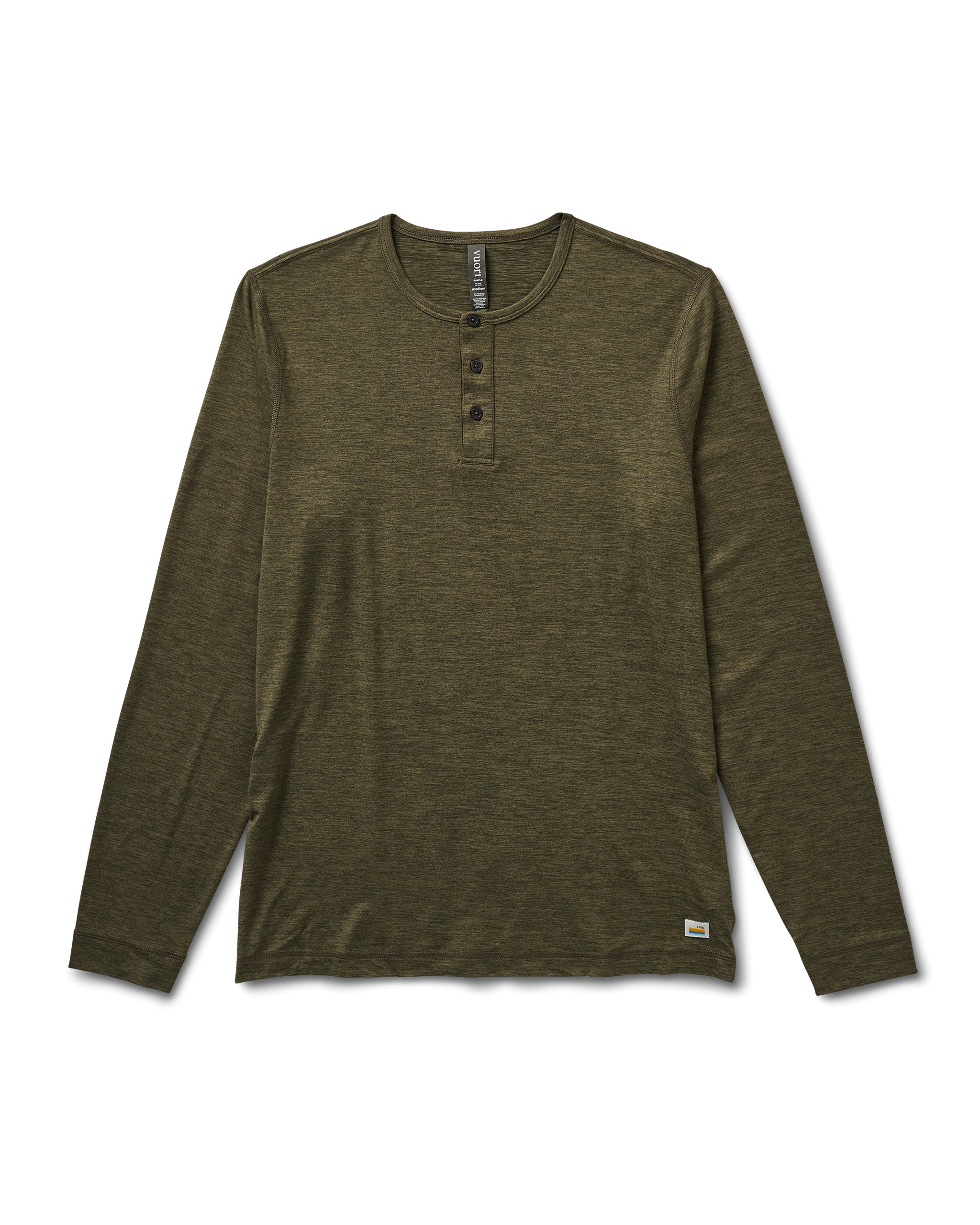 Long-Sleeve Ease Performance Henley | Oregano Heather - Image 6