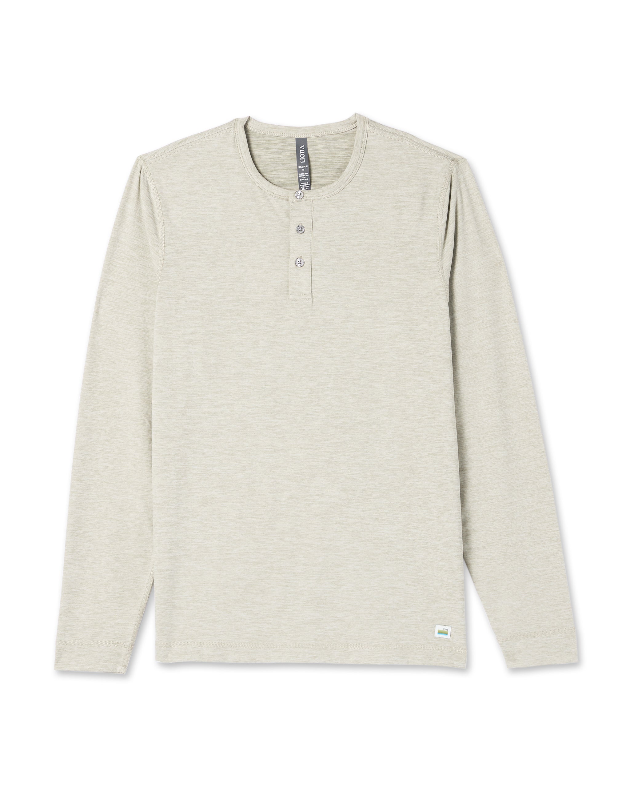 Long Sleeve Ease Performance Henley | Toast Heather - Image 4