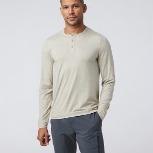 Long Sleeve Ease Performance Henley | Toast Heather