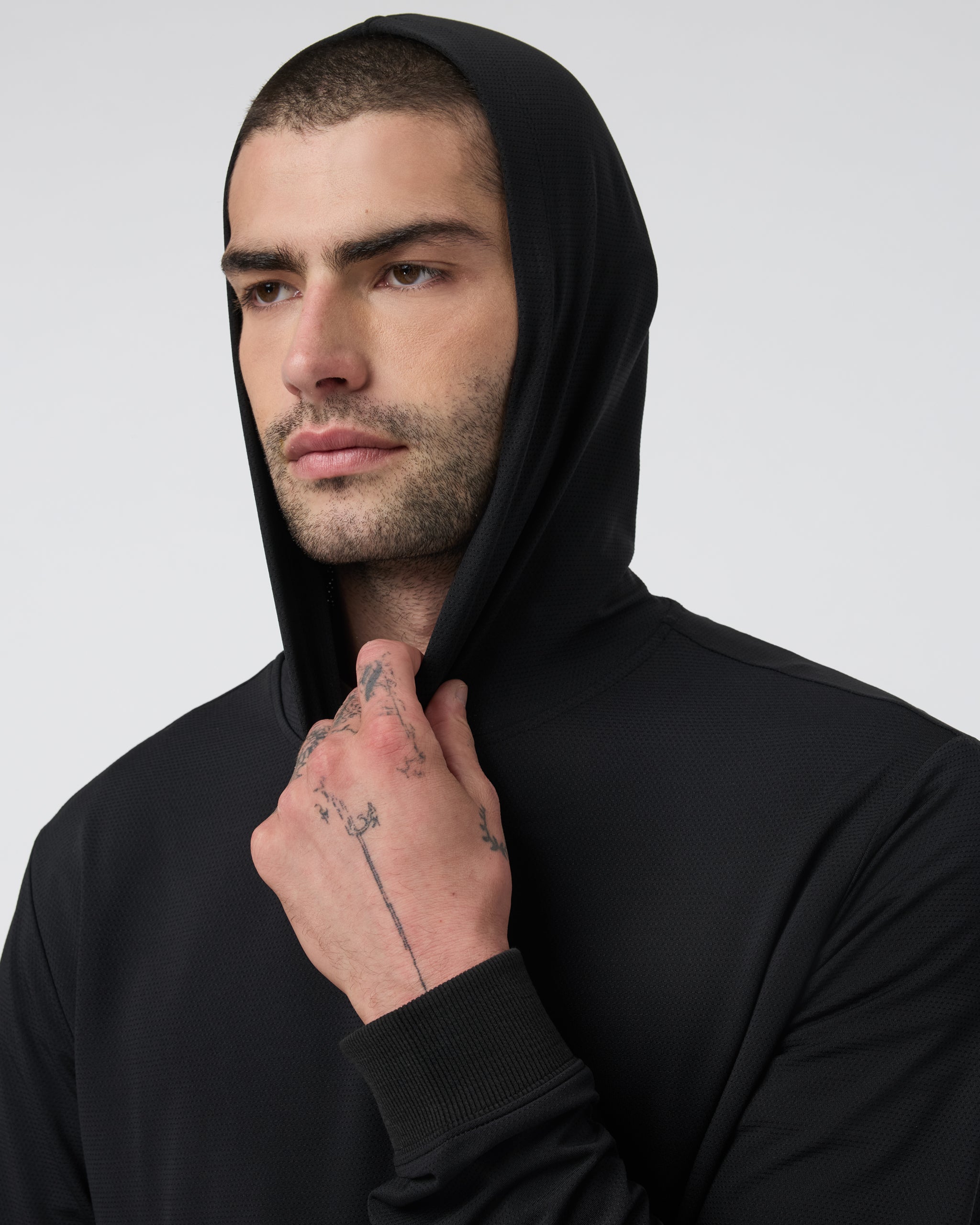 Double Mesh Hoodie | Black - Image 2