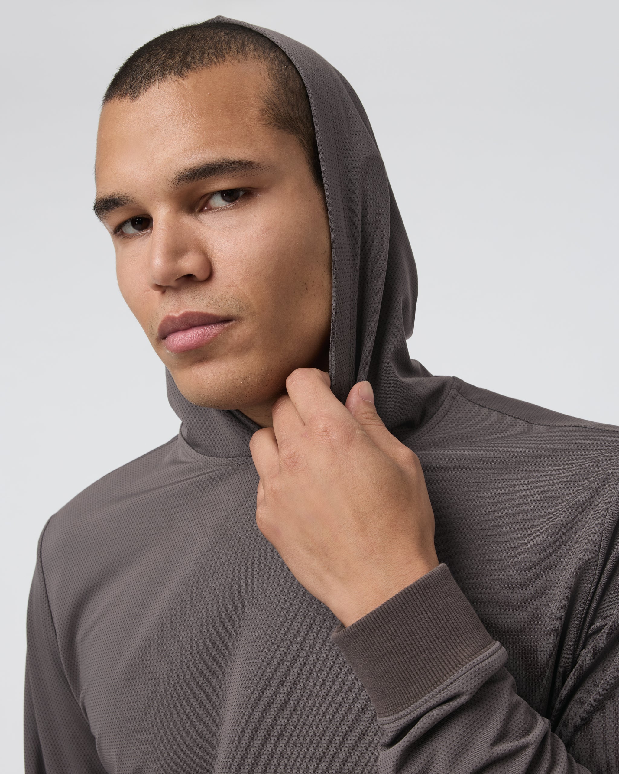 Double Mesh Hoodie | Warm Grey - Image 2