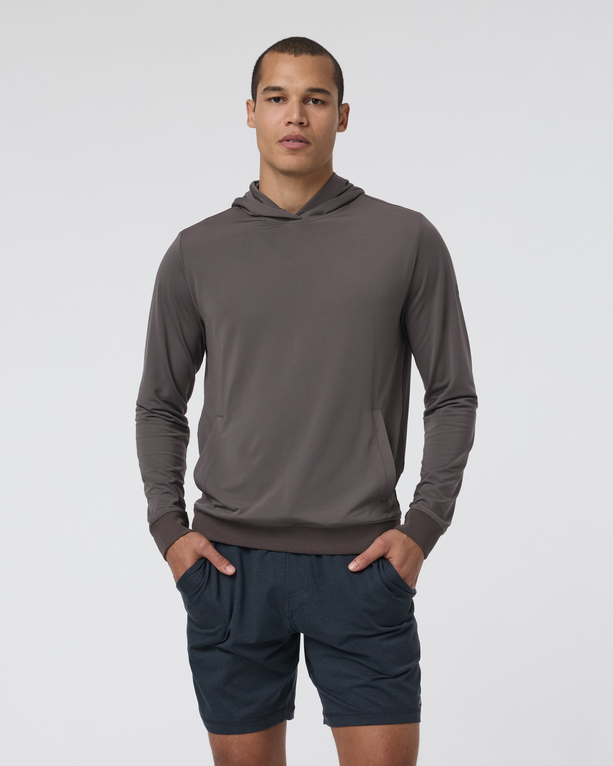 Double Mesh Hoodie | Warm Grey