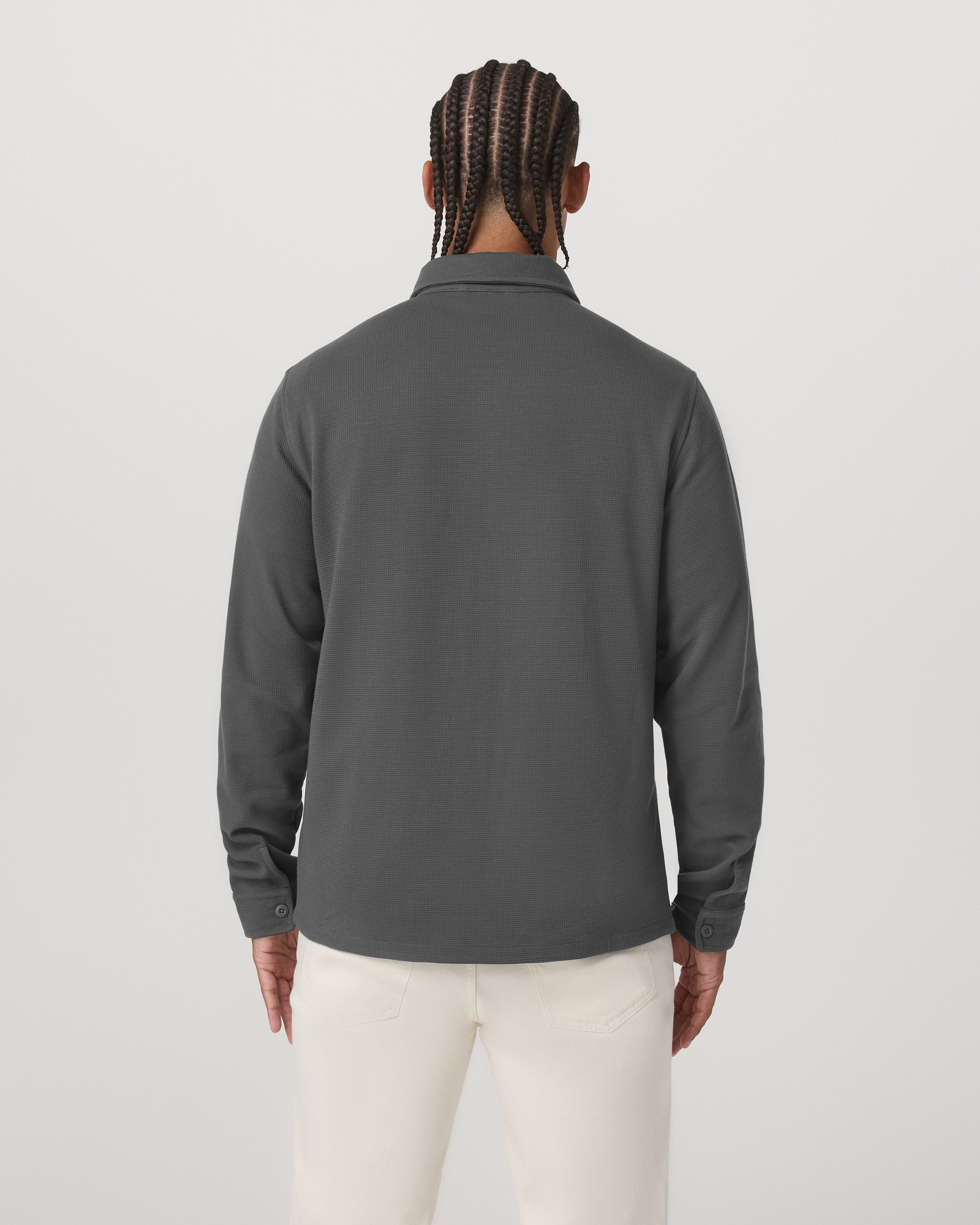 Waffle Shirt Jacket | Dark Pewter - Image 3