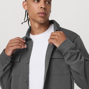 Waffle Shirt Jacket | Dark Pewter