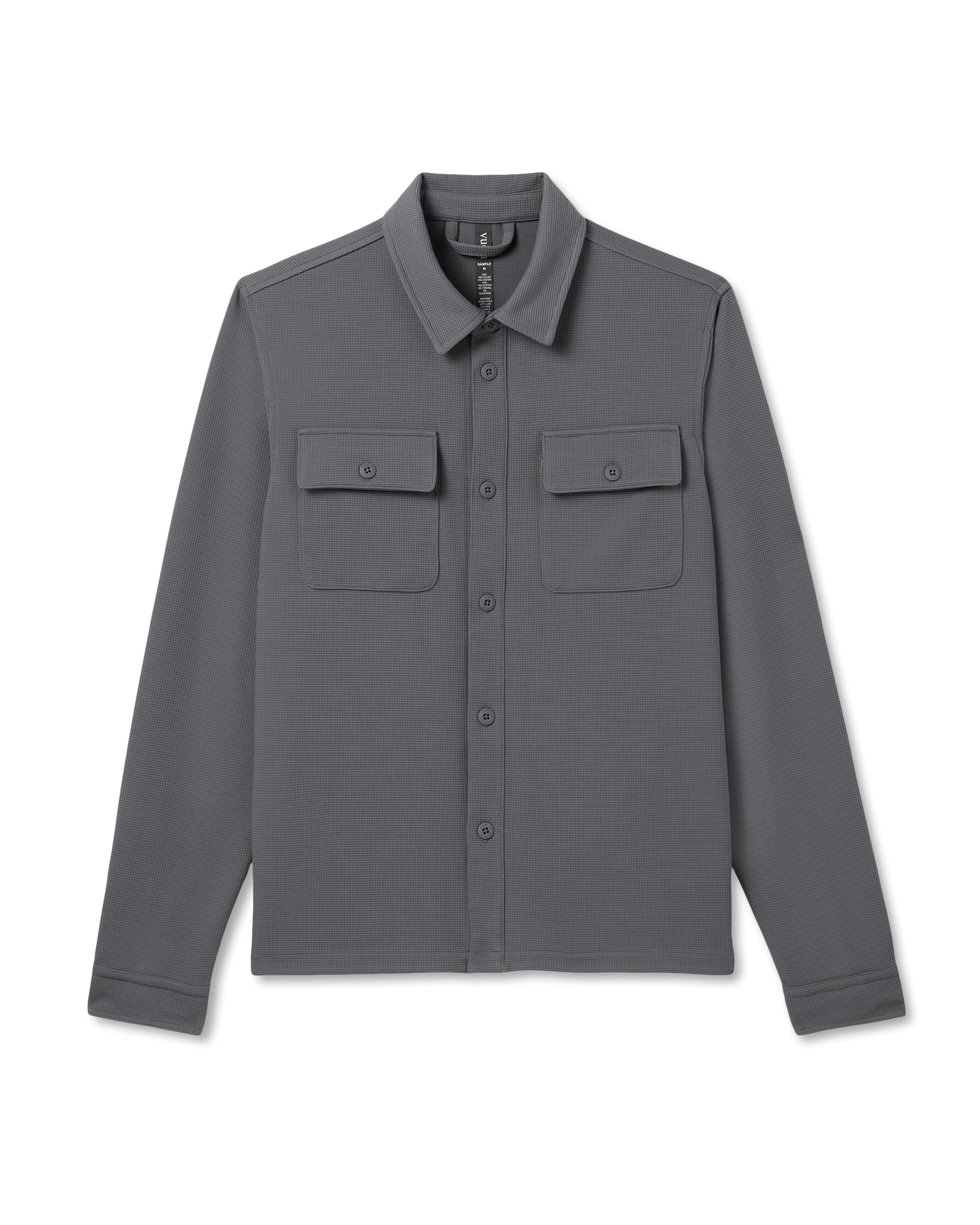 Waffle Shirt Jacket | Dark Pewter - Image 6