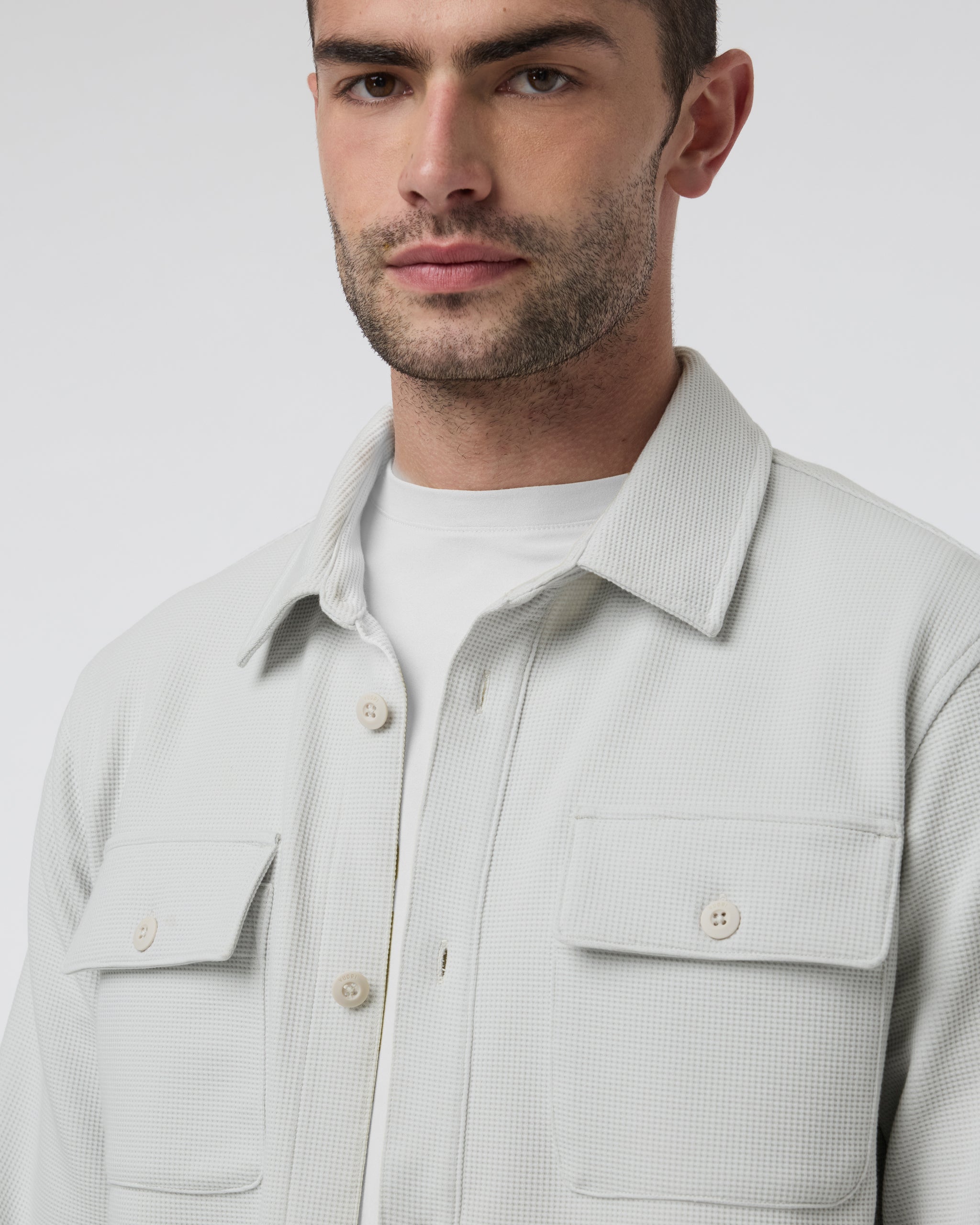 Waffle Shirt Jacket | Salt - Image 2
