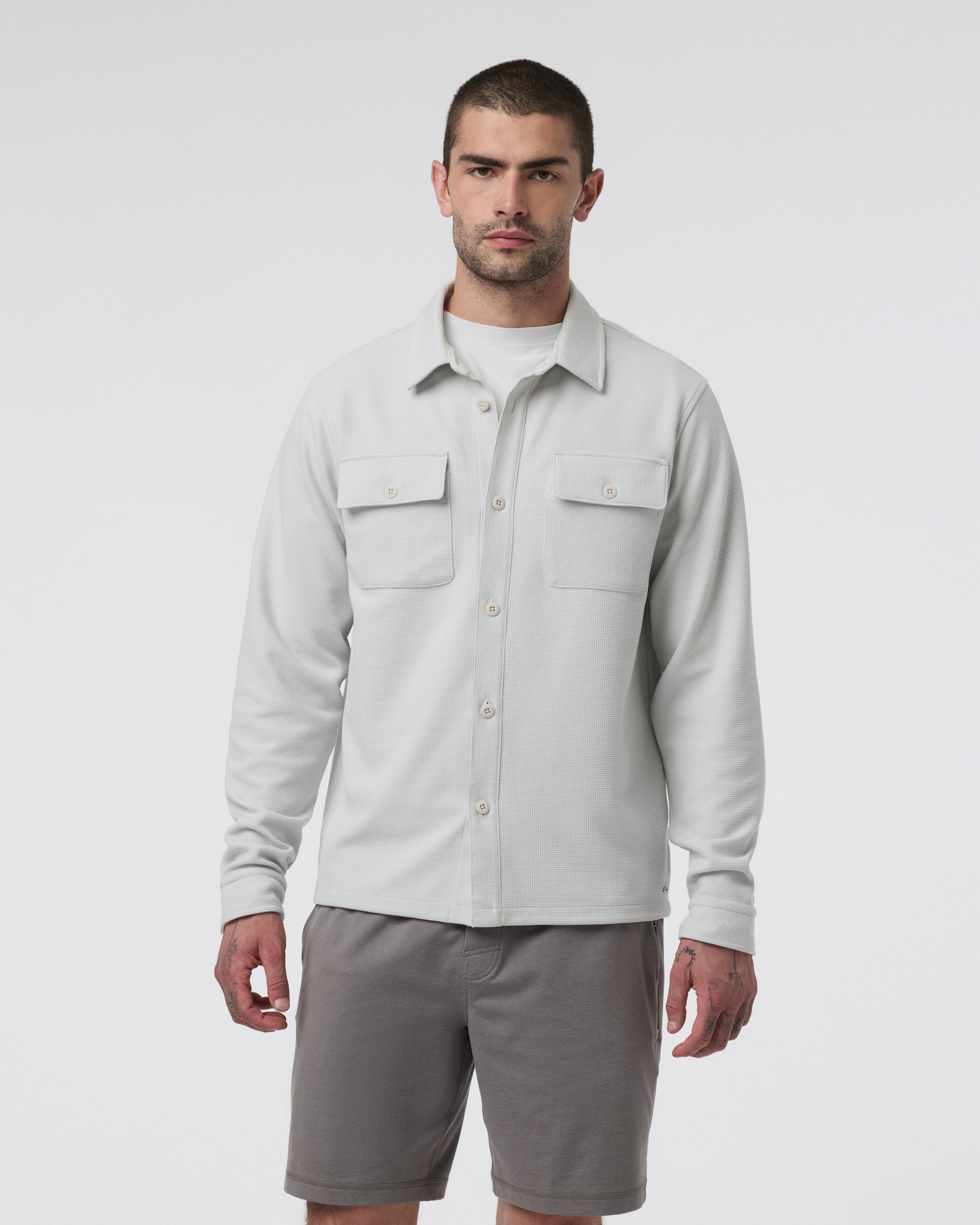 Waffle Shirt Jacket | Salt - Image 5