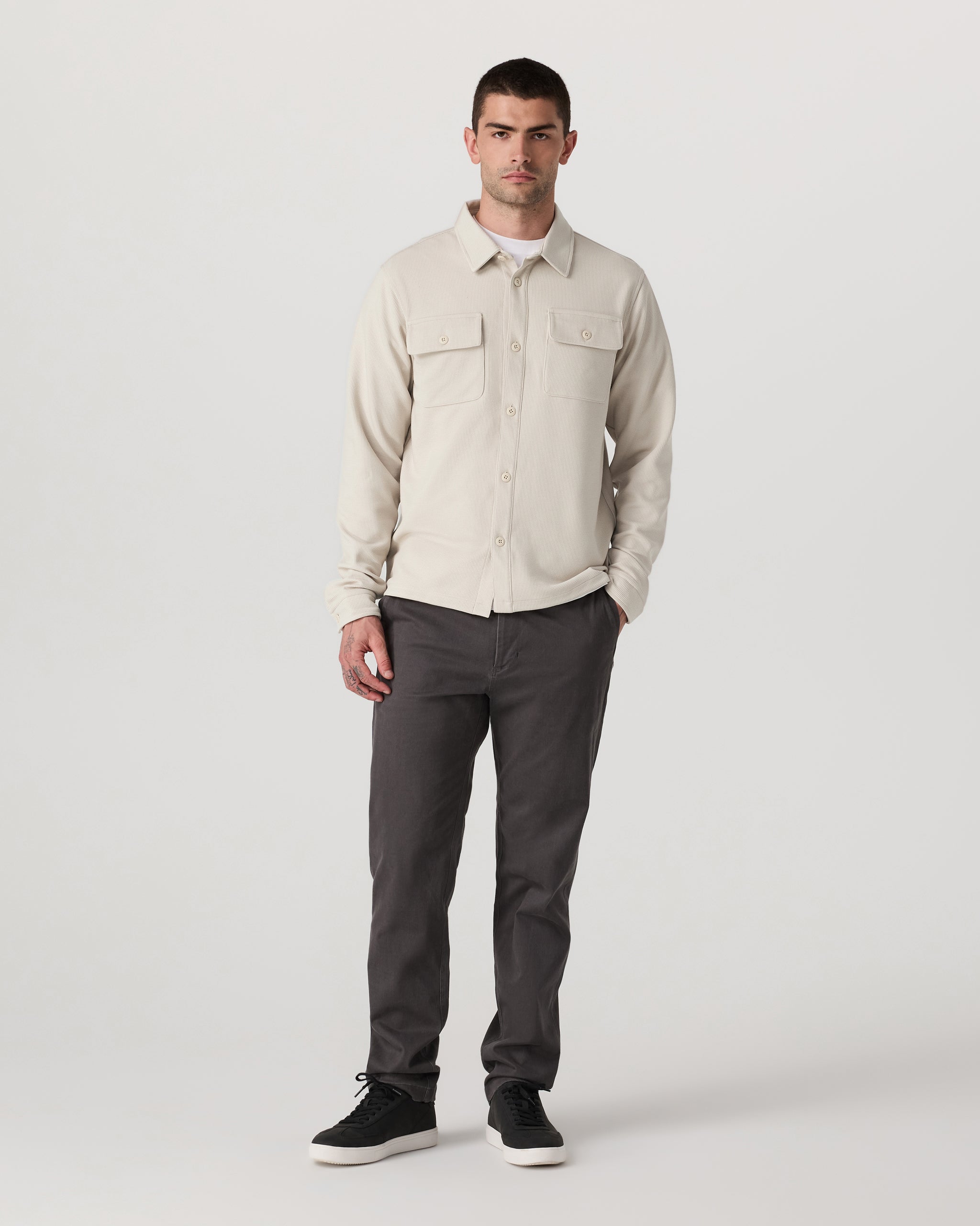 Waffle Shirt Jacket | Mushroom - Image 5