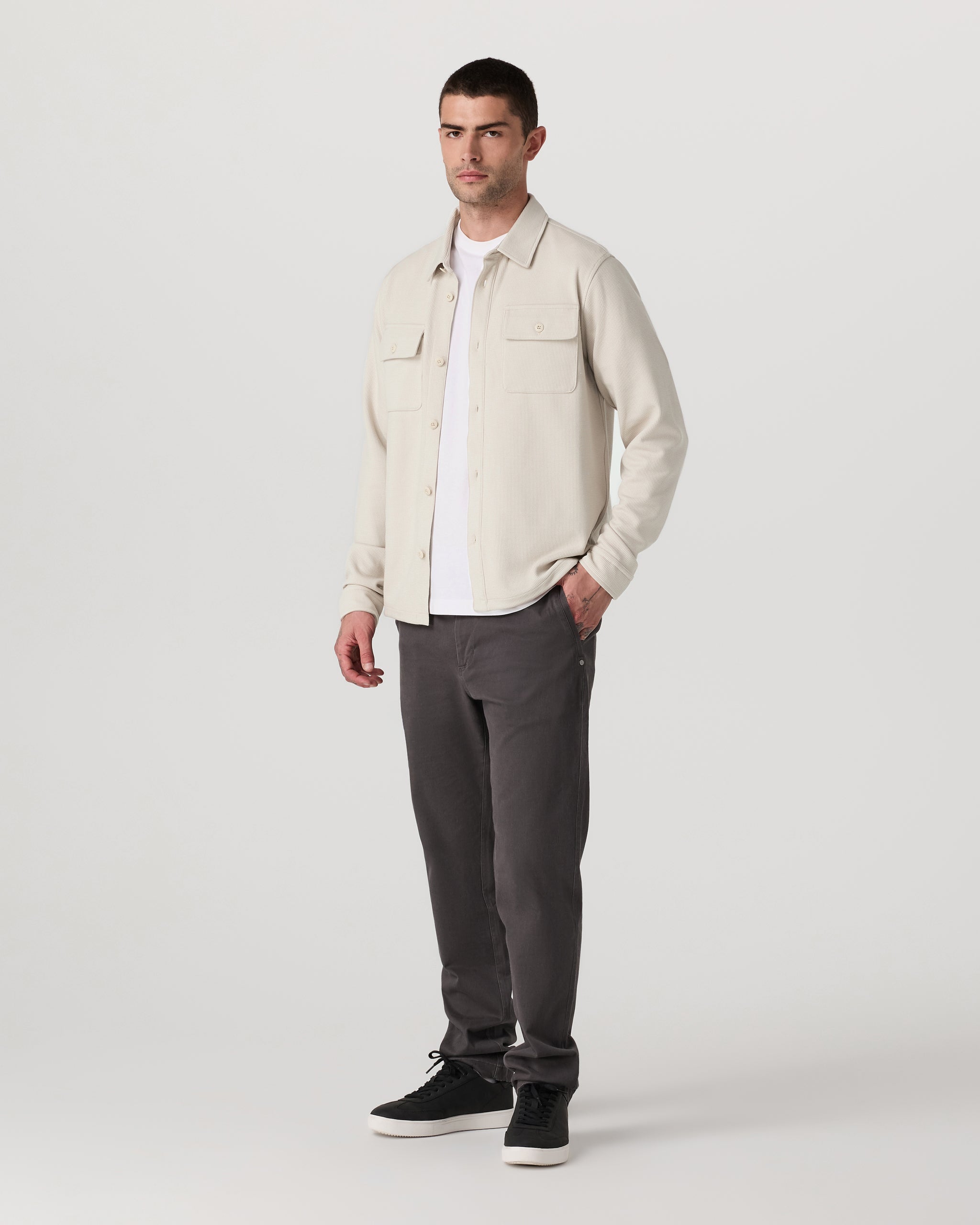 Waffle Shirt Jacket | Mushroom - Image 4