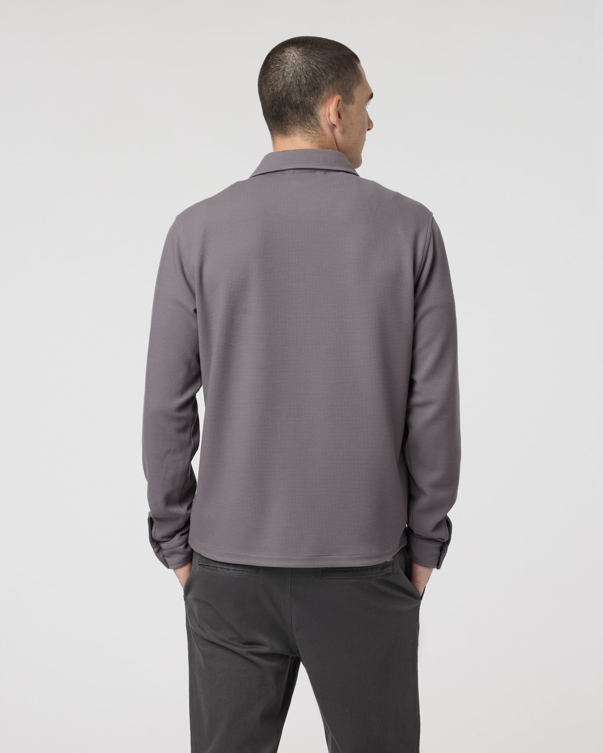 Waffle Shirt Jacket | Shiitake - Image 3
