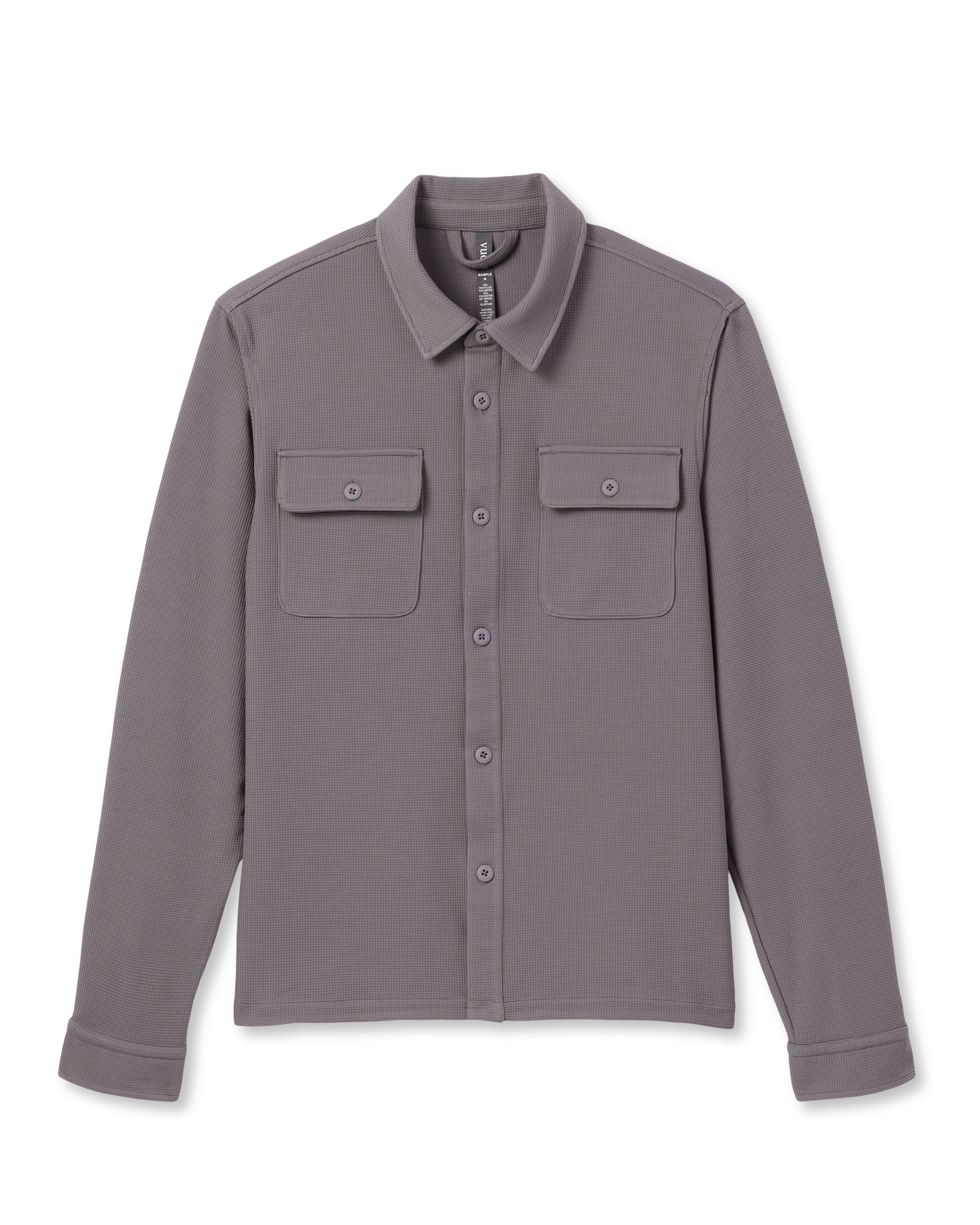 Waffle Shirt Jacket | Shiitake - Image 6