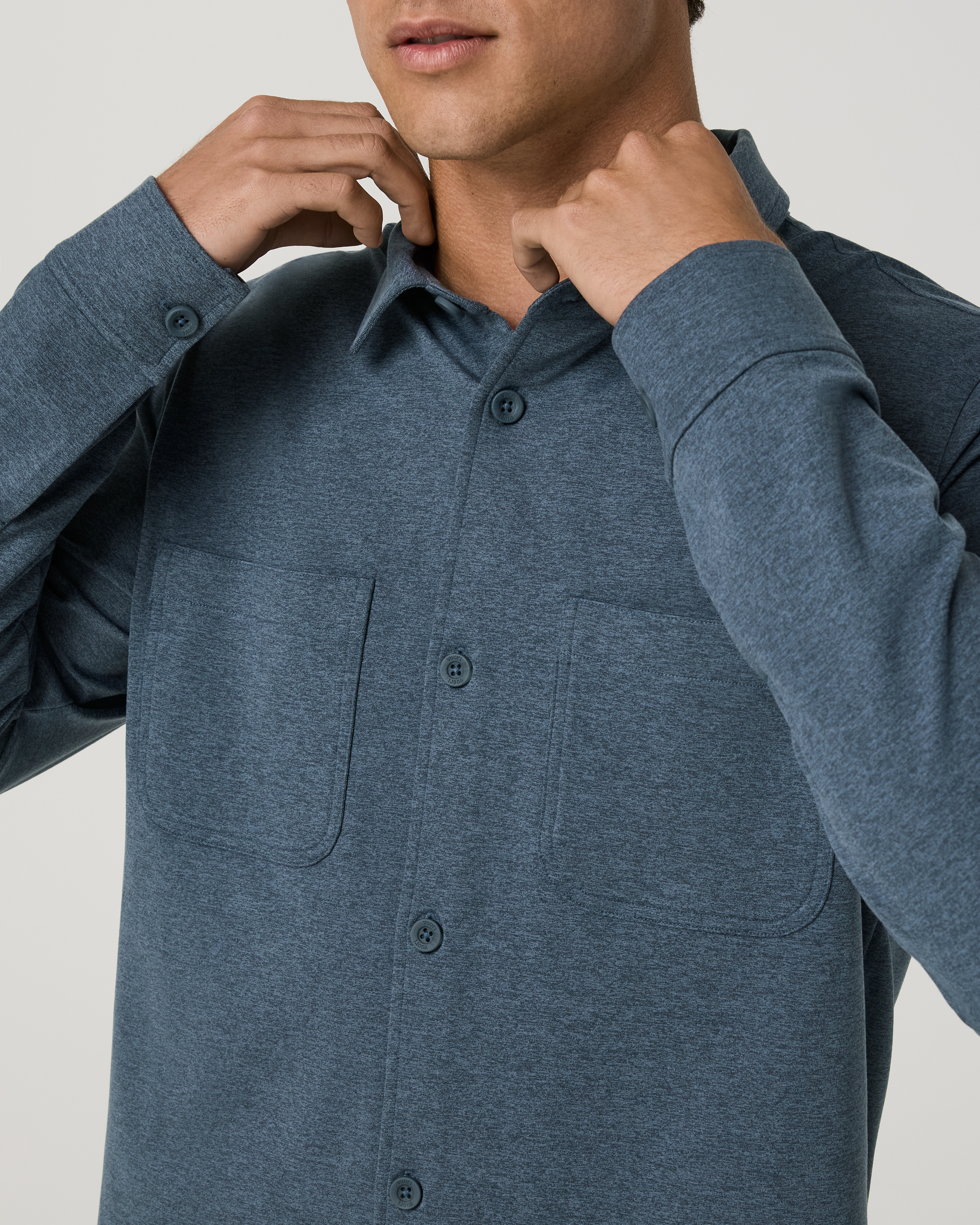 Coronado Shirt Jacket | Bay Blue Heather - Image 2