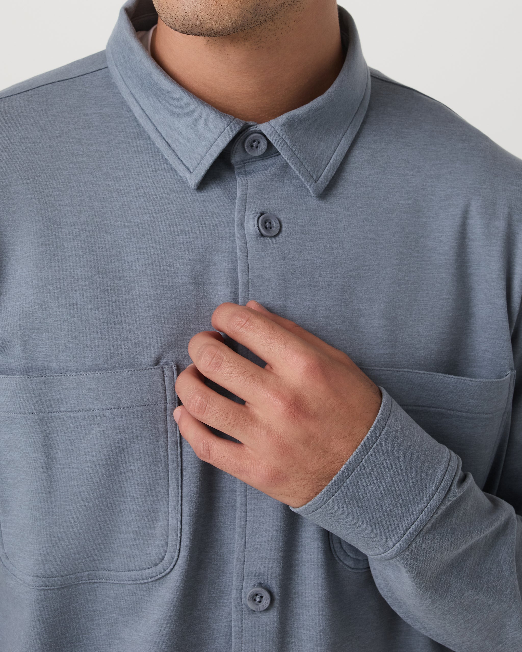 Coronado Shirt Jacket | Slate Blue Heather - Image 2