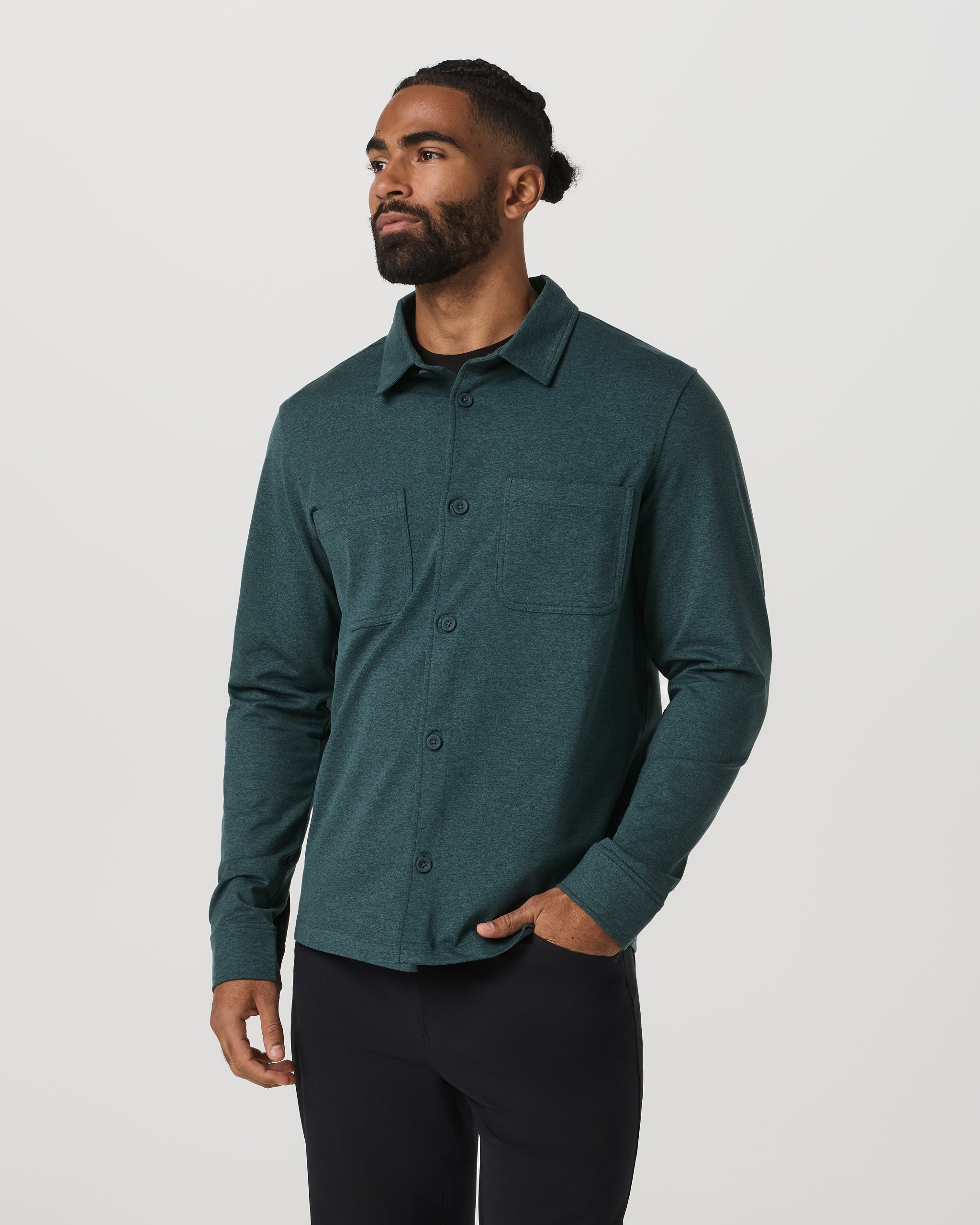 Coronado Shirt Jacket | Deep Sea Heather - Image 2