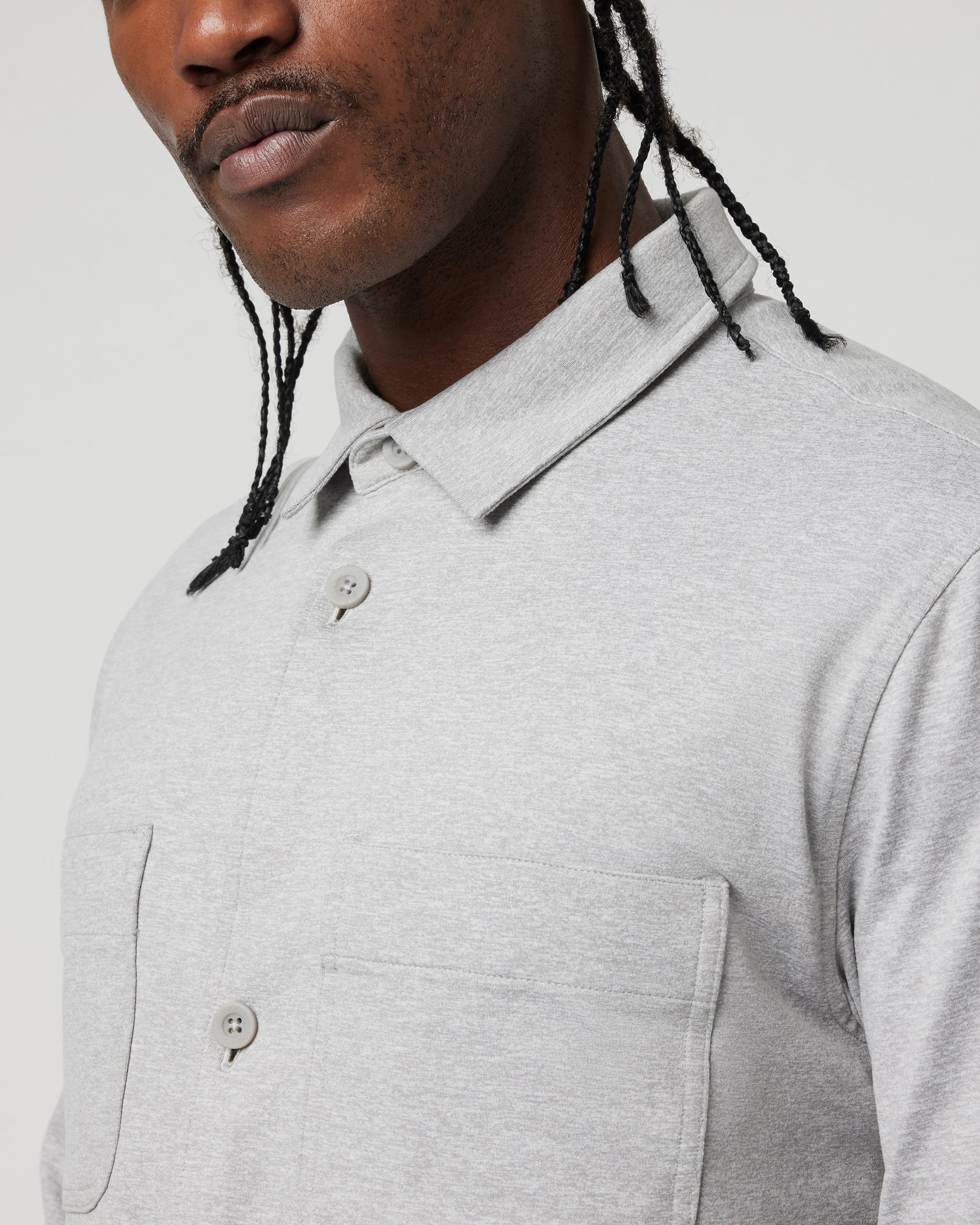 Coronado Shirt Jacket | Light Heather Grey - Image 2