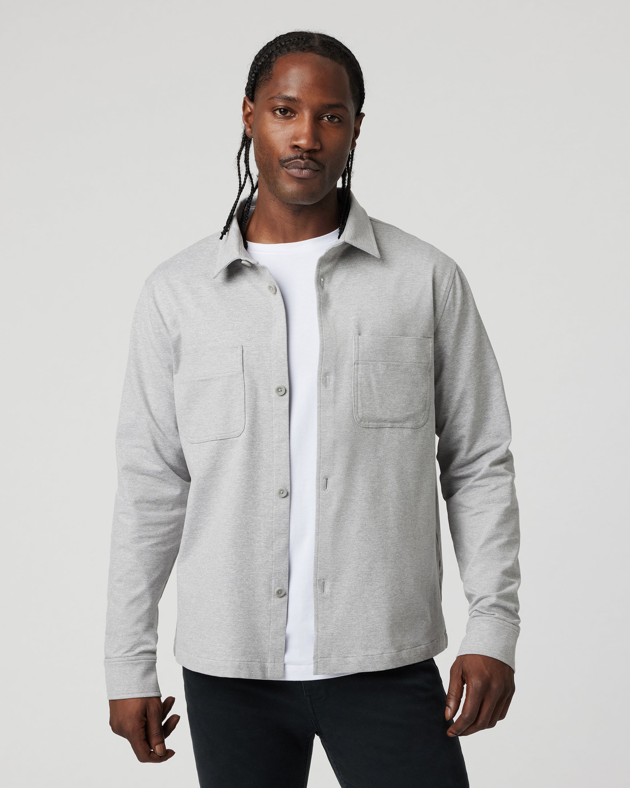 Coronado Shirt Jacket | Light Heather Grey - Image 3