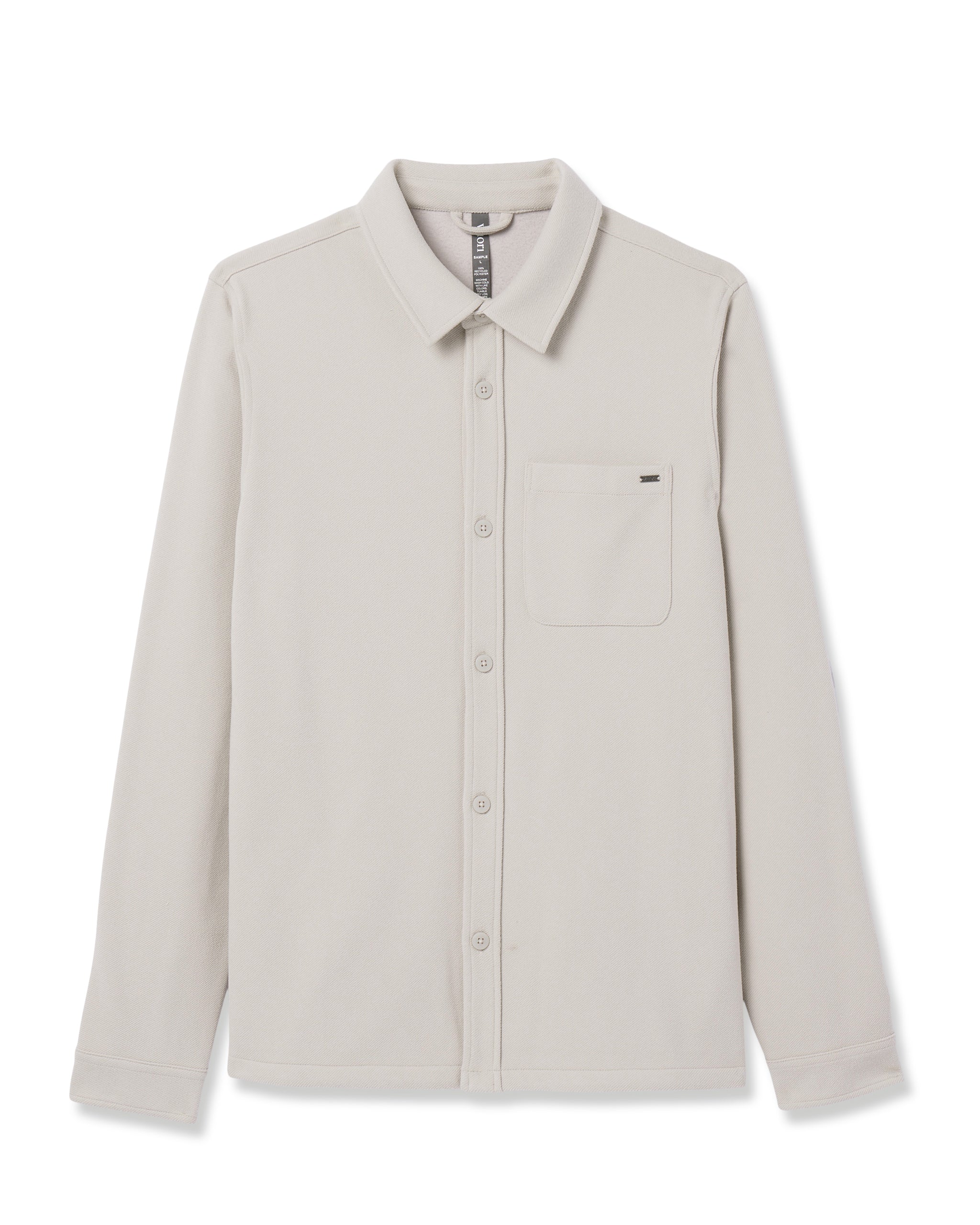 Beldon Shirt Jacket Knit Twill | Oatmeal - Image 6