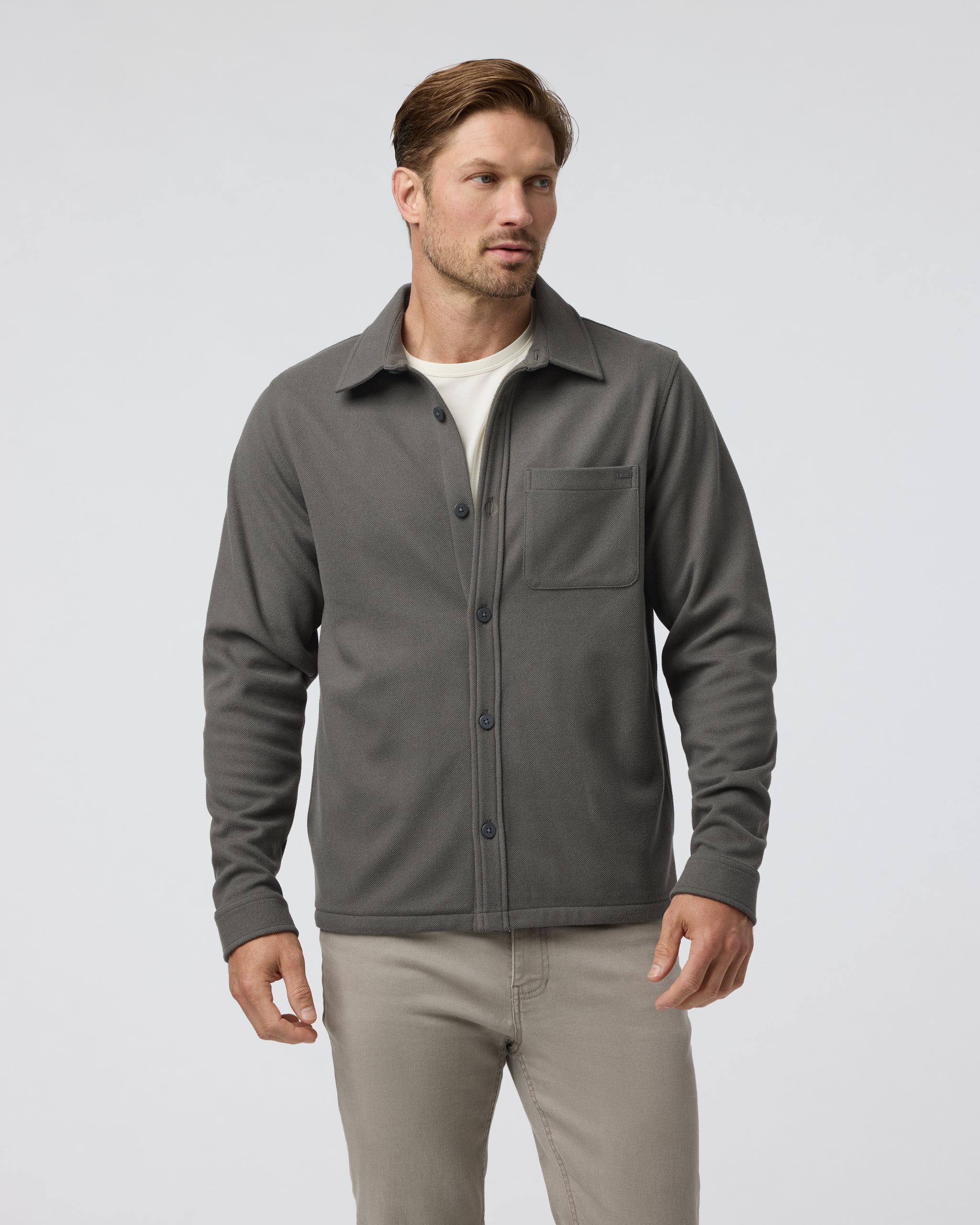 Beldon Shirt Jacket Knit Twill | Oregano - Image 5