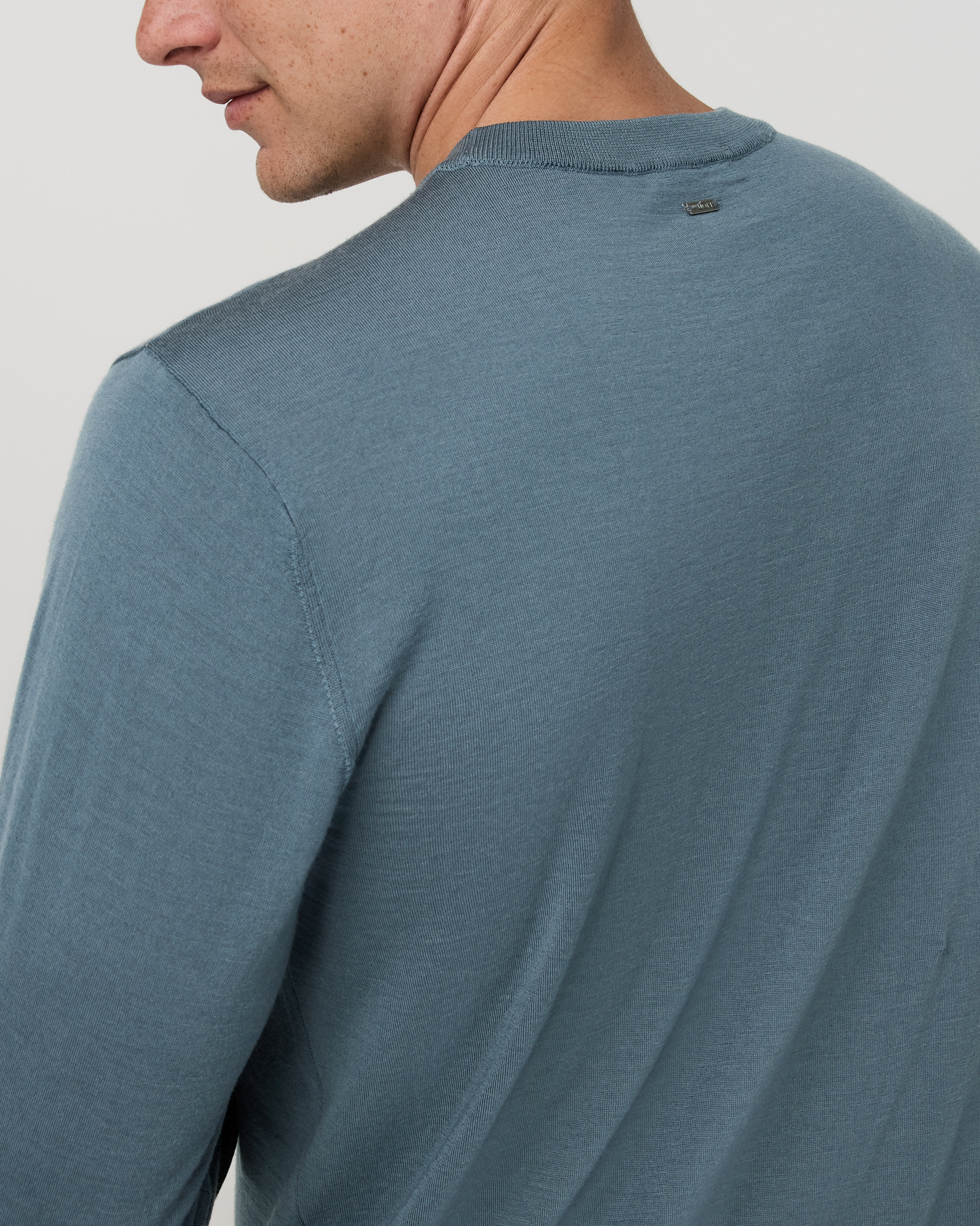 Merino Fine Gauge Wool Sweater | Blue Sea - Image 2
