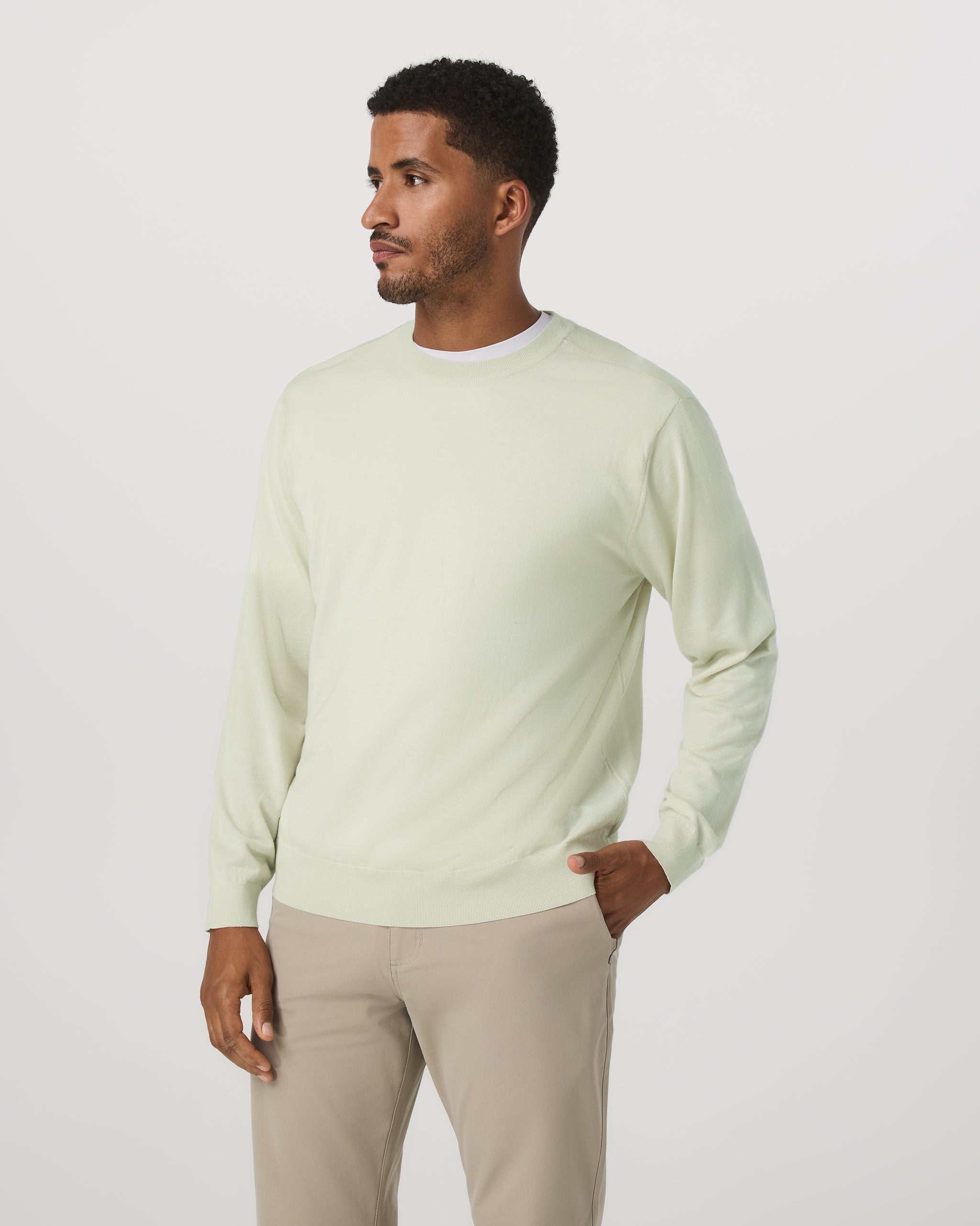 Merino Fine Gauge Wool Sweater | Sandalwood