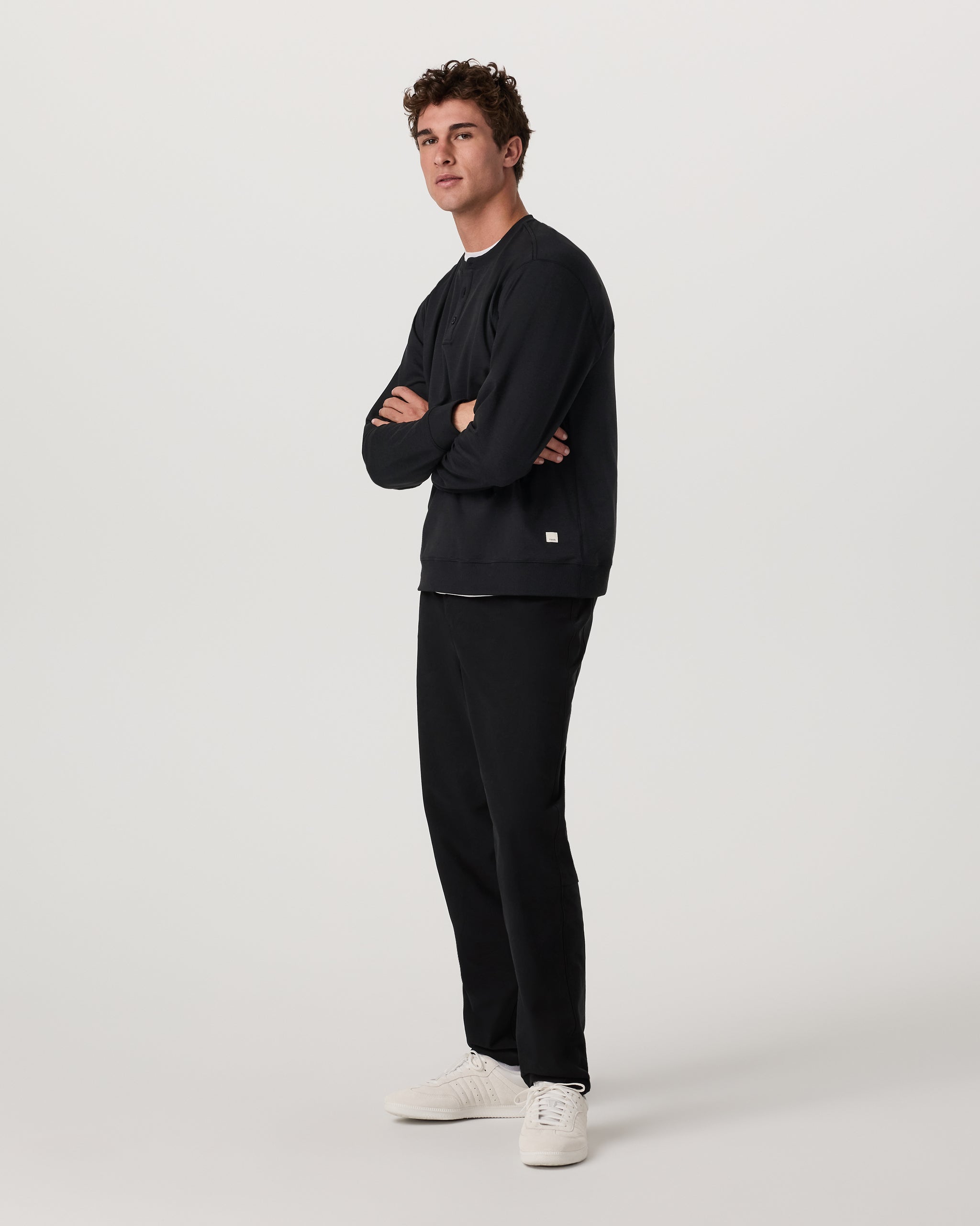 Long Sleeve Coronado Henley - Relaxed Fit | Black Heather - Image 5