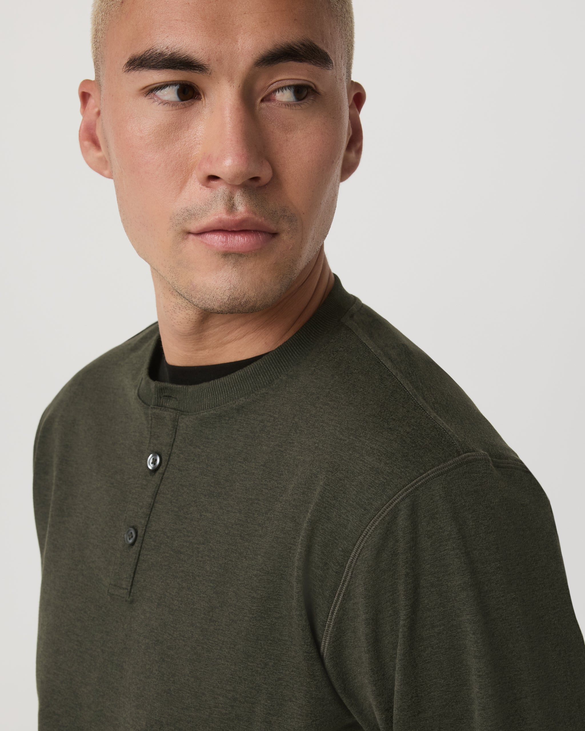 Long Sleeve Coronado Henley - Relaxed Fit | Oregano Heather - Image 2