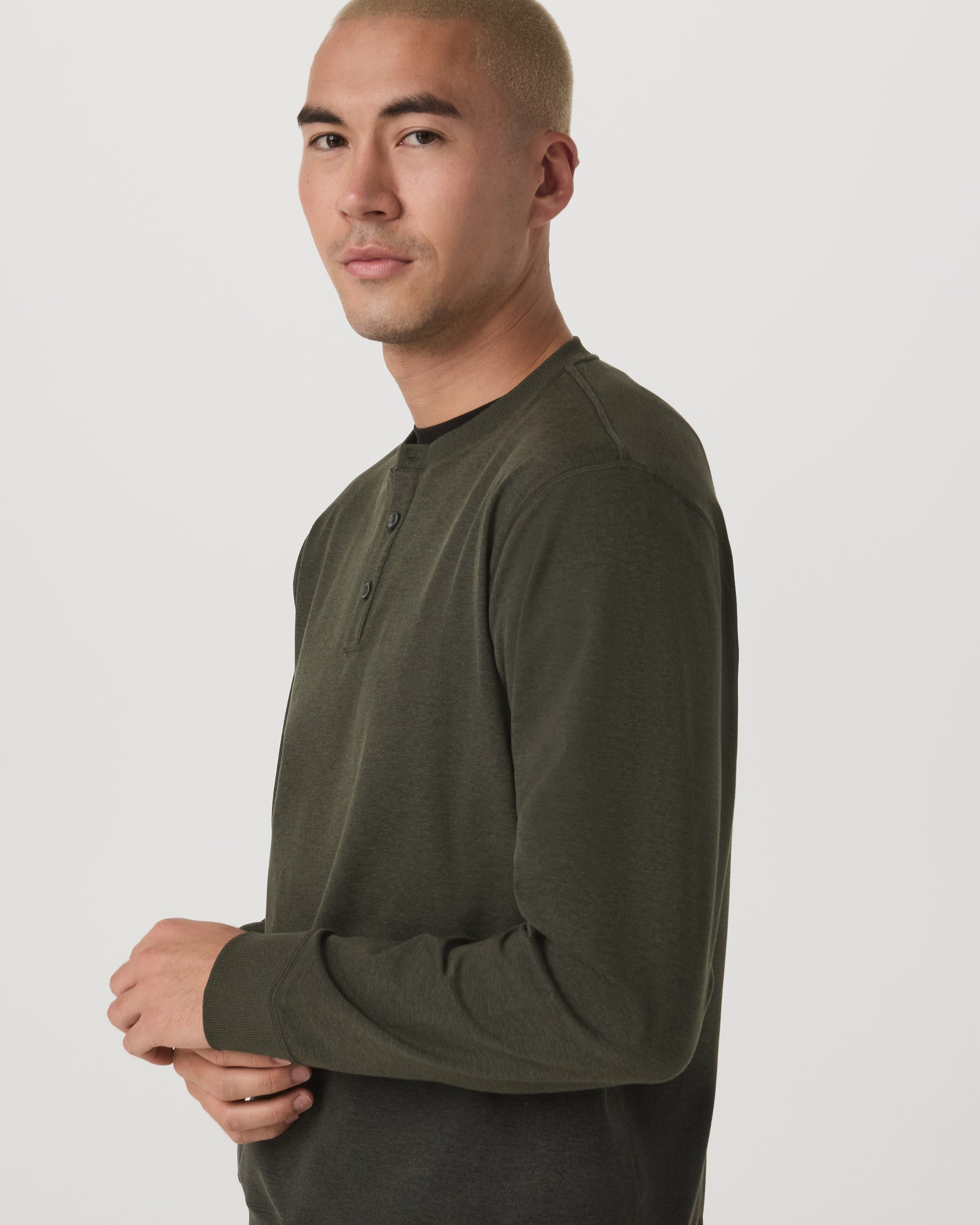 Long Sleeve Coronado Henley - Relaxed Fit | Oregano Heather - Image 5
