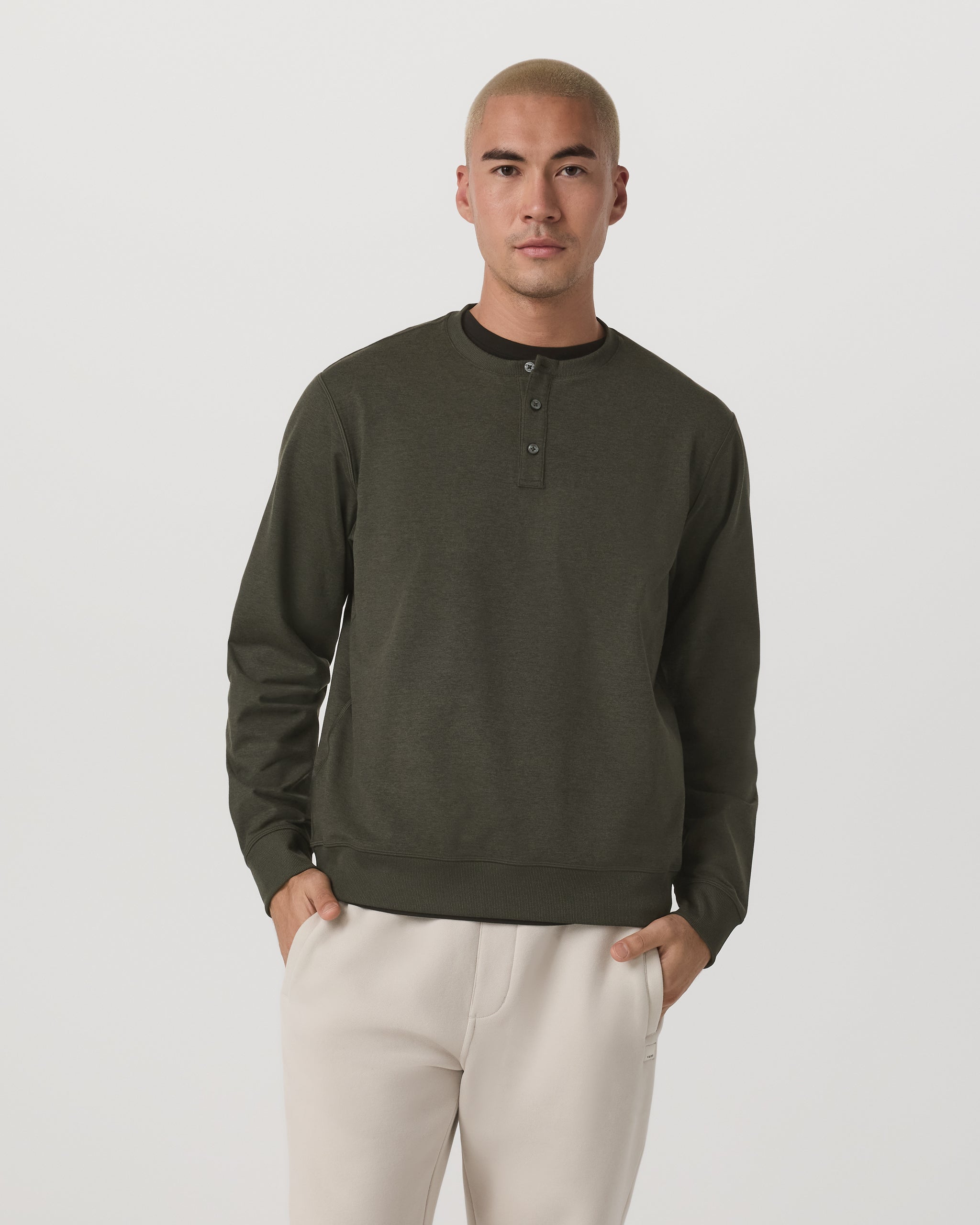 Long Sleeve Coronado Henley - Relaxed Fit | Oregano Heather