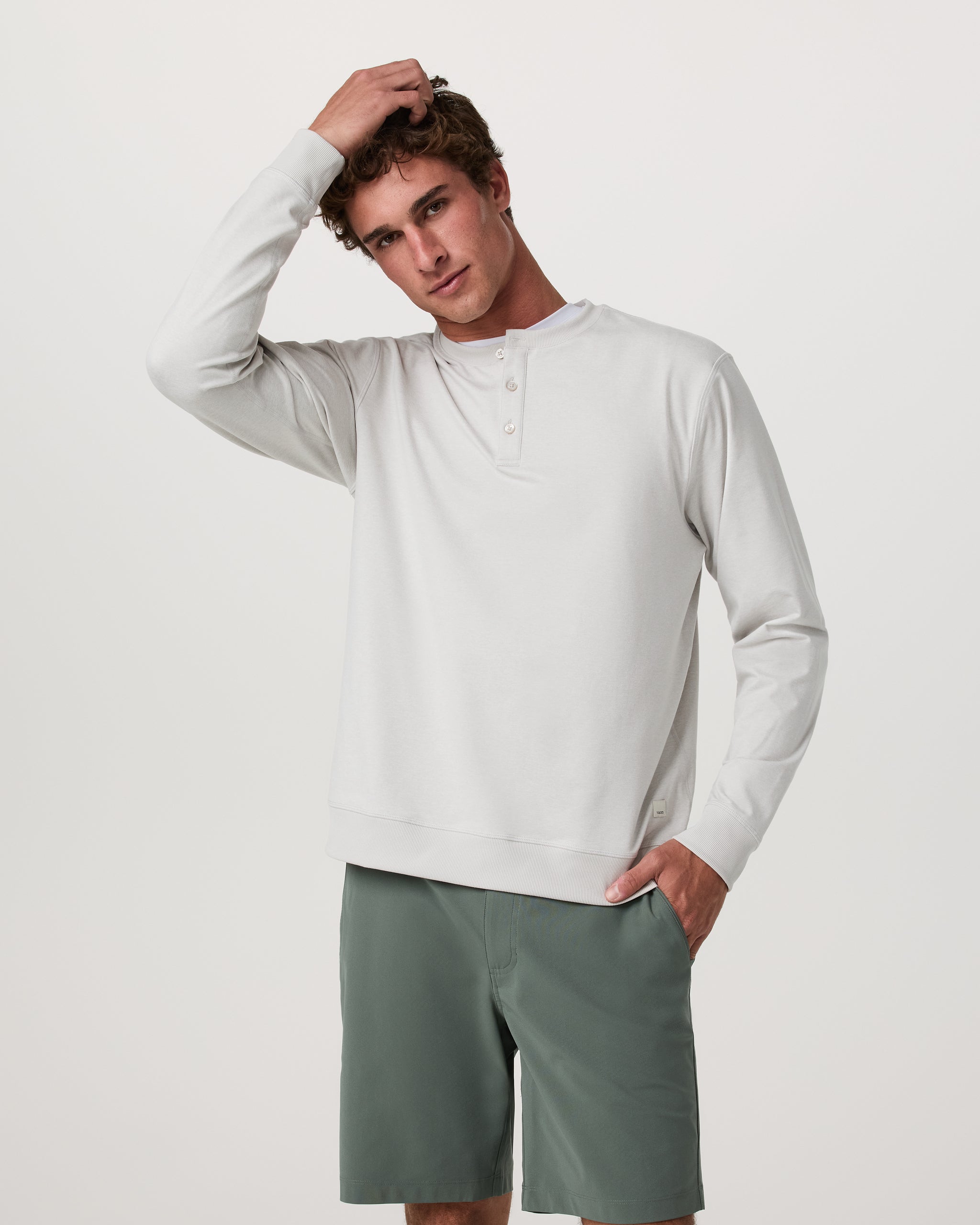 Long Sleeve Coronado Henley - Relaxed Fit | Salt Heather