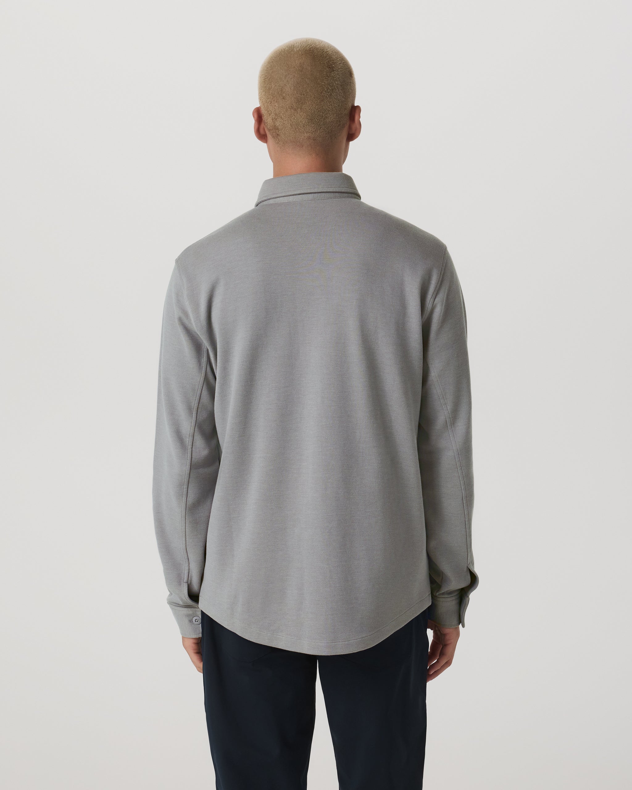 Long Sleeve Jeffreys Button Down Overshirt | Grey - Image 4