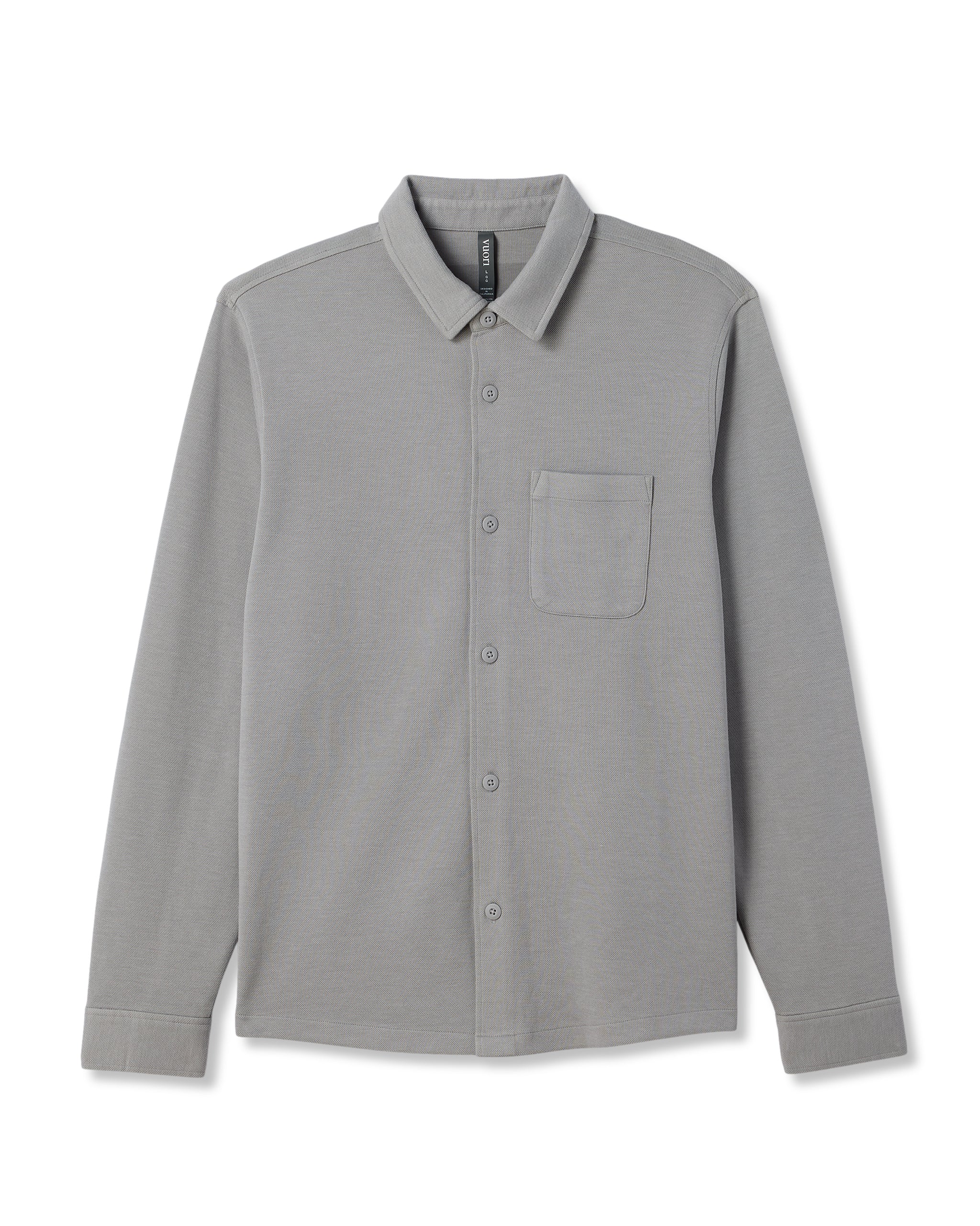 Long Sleeve Jeffreys Button Down Overshirt | Grey - Image 6