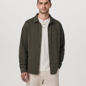 Long Sleeve Jeffreys Button Down Overshirt | Olive Heather