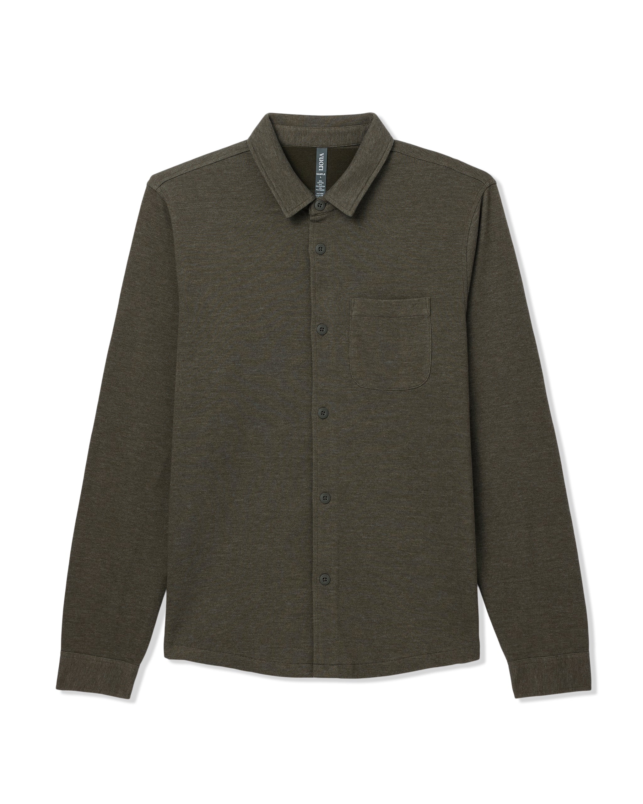 Long Sleeve Jeffreys Button Down Overshirt | Olive Heather - Image 6