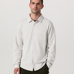 Long Sleeve Jeffreys Button Down Overshirt | Winter Grey Heather