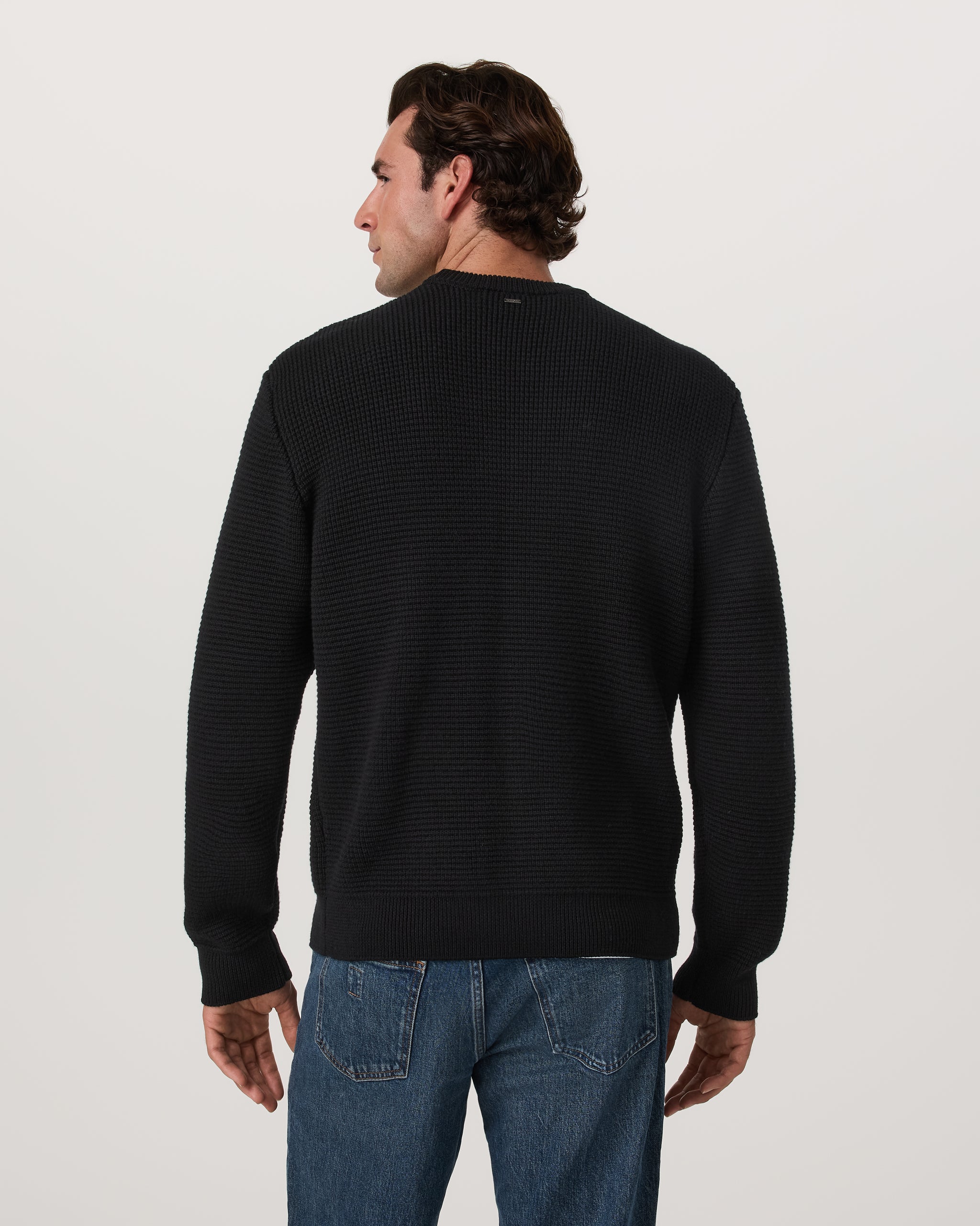 Denver Waffle Crew Sweater | Black - Image 5