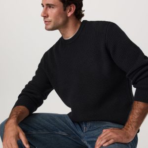 Denver Waffle Crew Sweater | Black