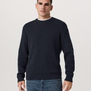 Denver Waffle Crew Sweater | Navy