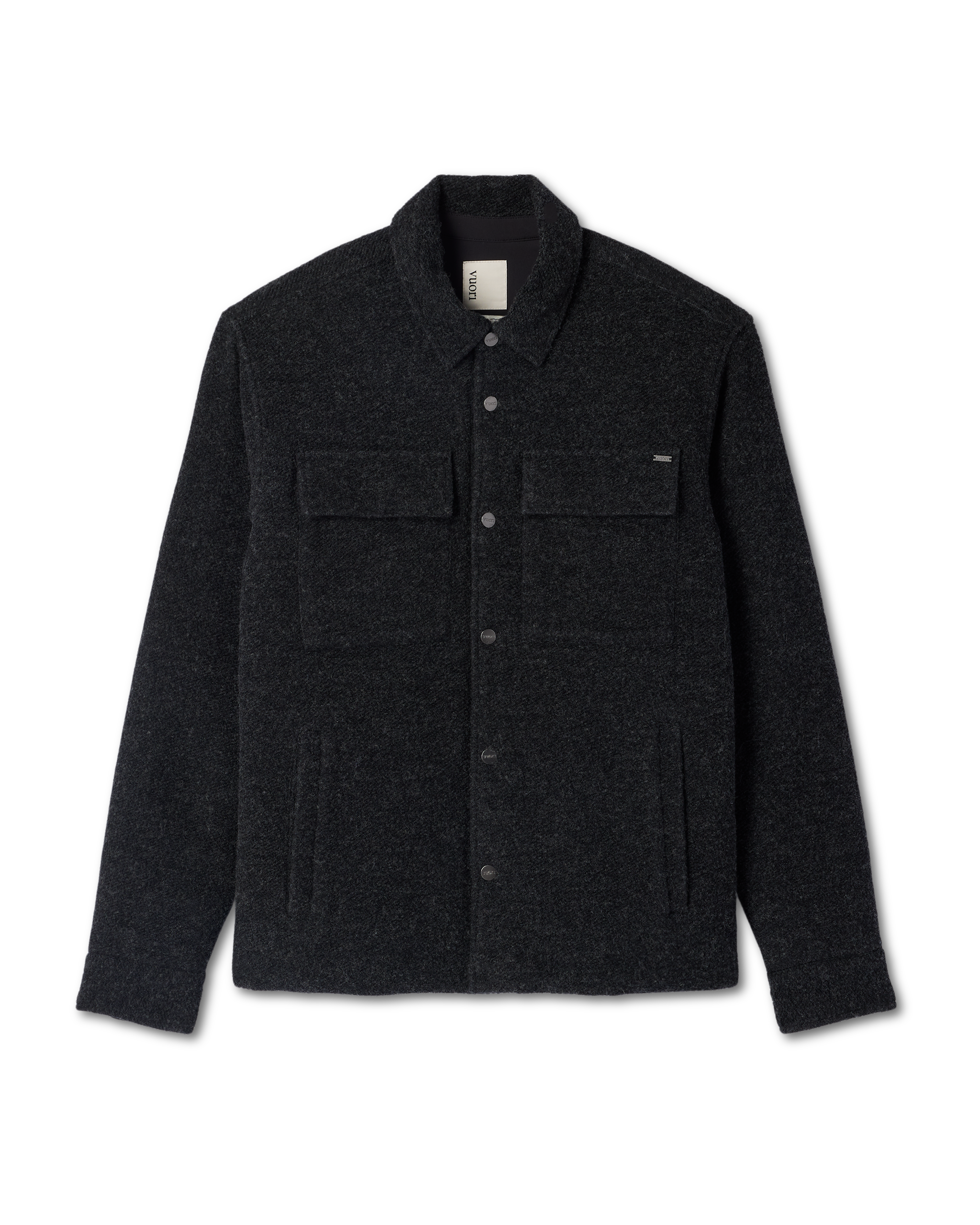 Plymouth Wool Shirt Jacket | Dark Black Heather - Image 6
