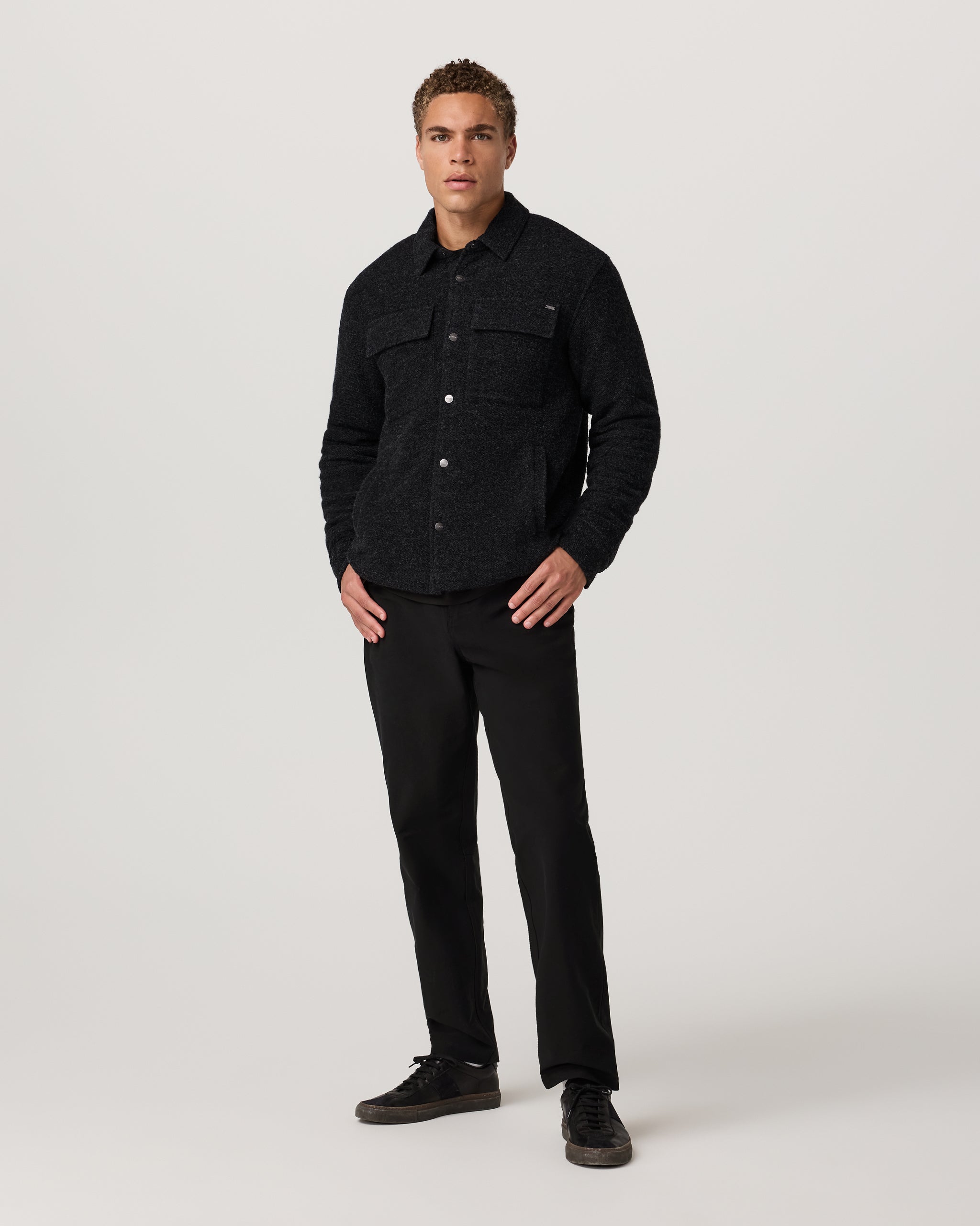Plymouth Wool Shirt Jacket | Dark Black Heather - Image 5